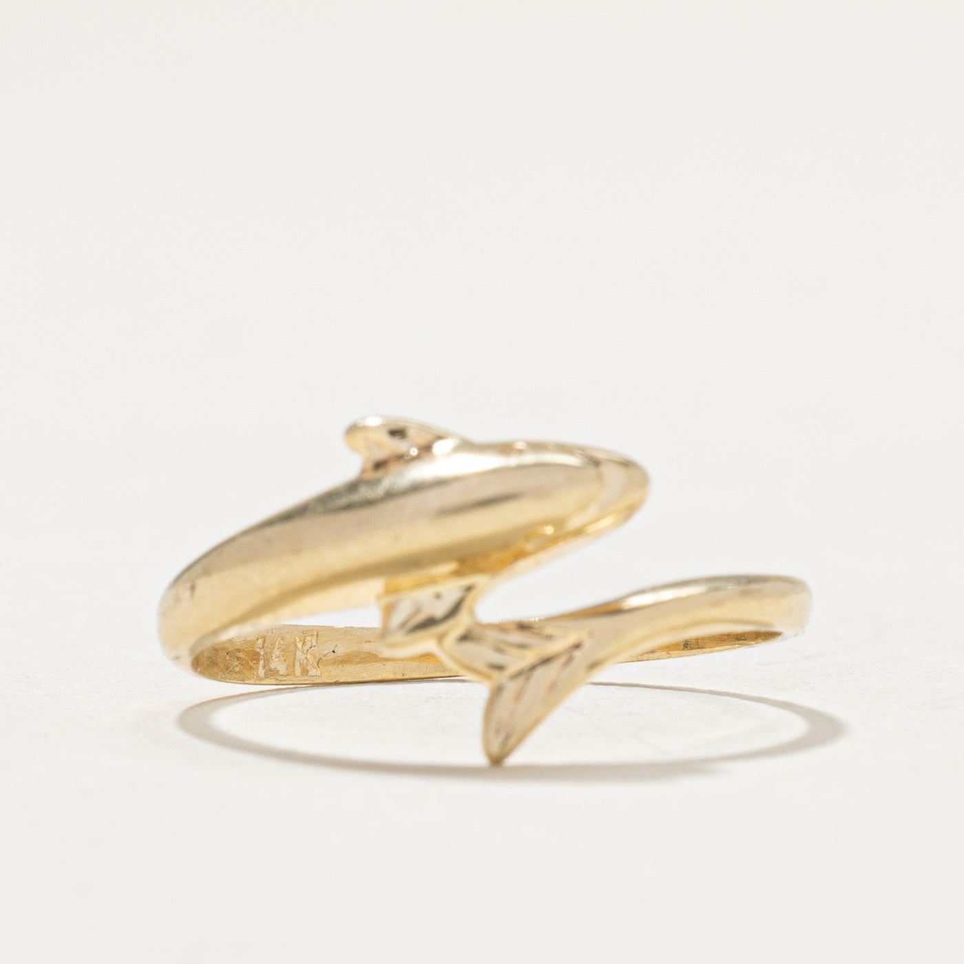 14K Yellow Gold Dolphin Bypass Ring | SZ 5.75
