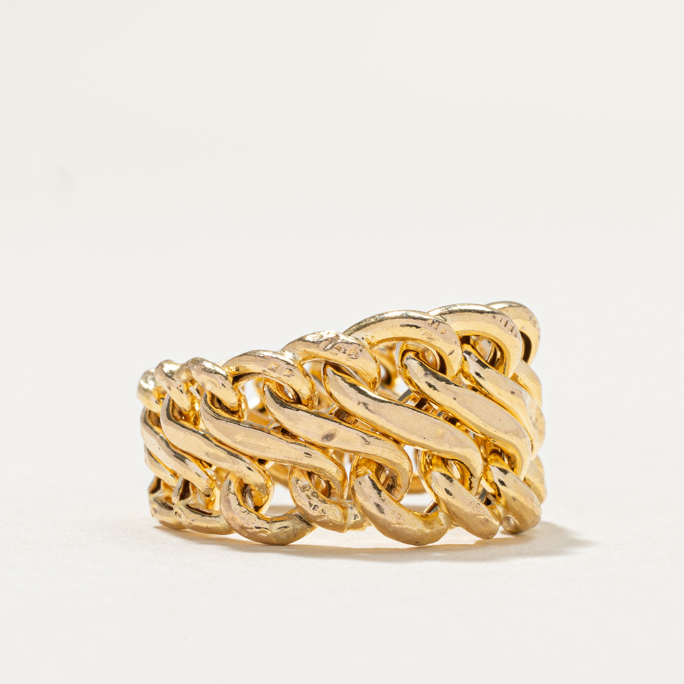 Vintage 14K Yellow Gold Chain Link Band | 13.0mm | SZ 6