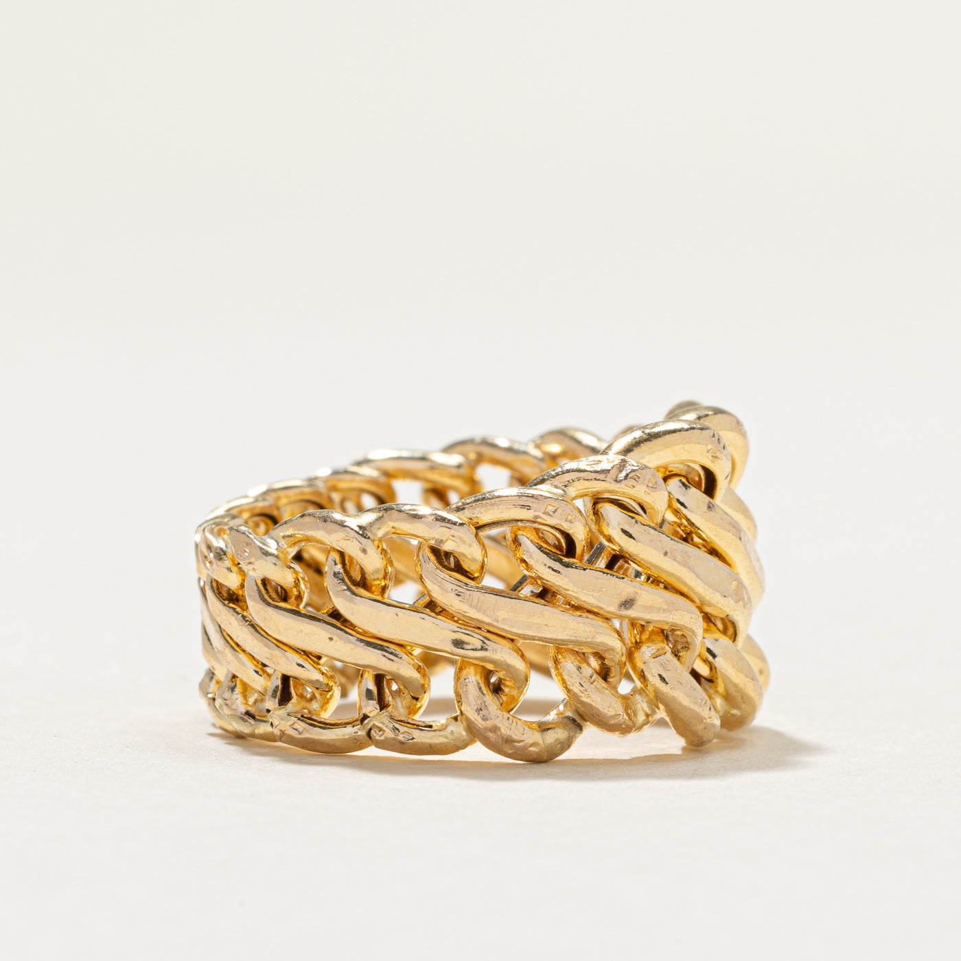 Vintage 14K Yellow Gold Chain Link Band | 13.0mm | SZ 6