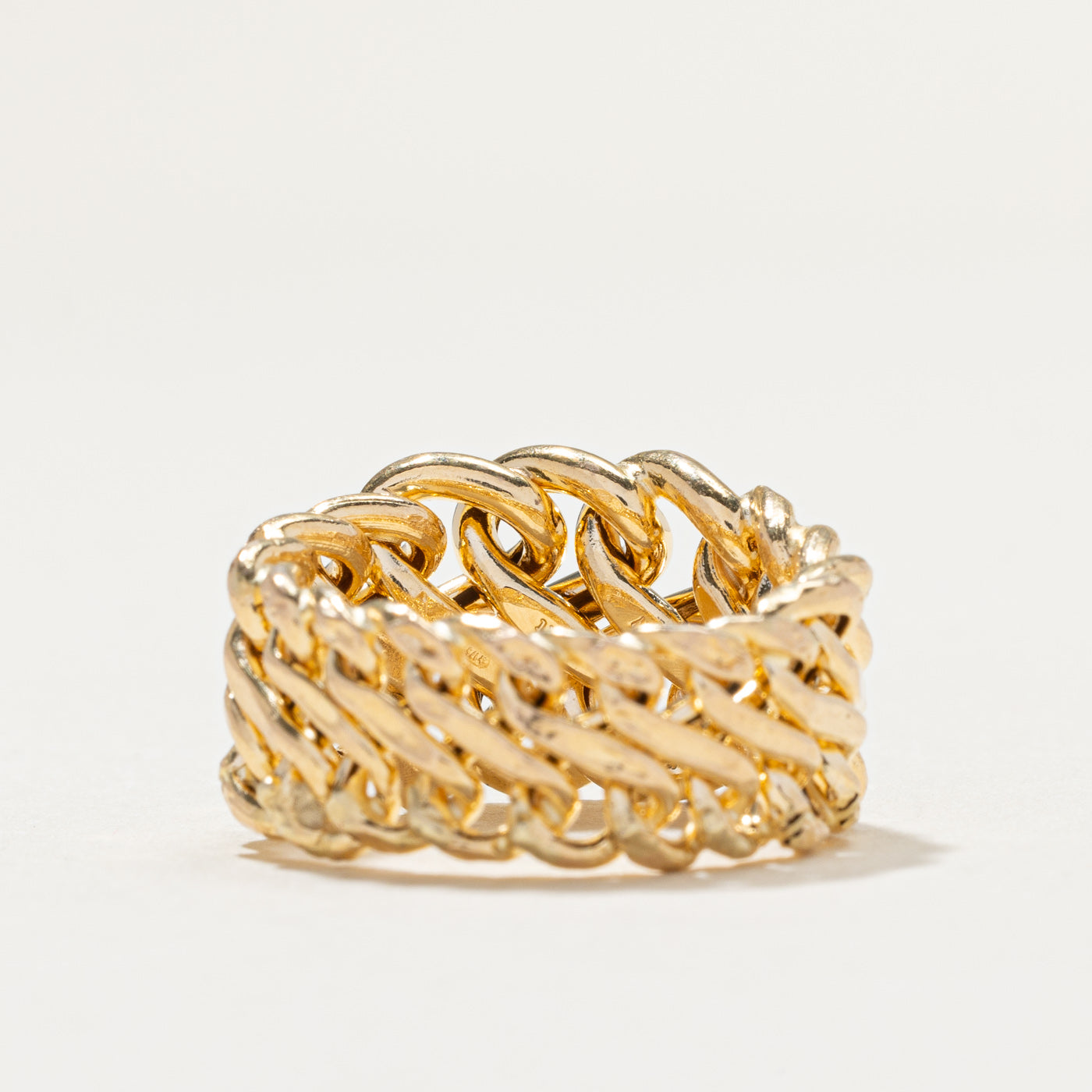 Vintage 14K Yellow Gold Chain Link Band | 13.0mm | SZ 6