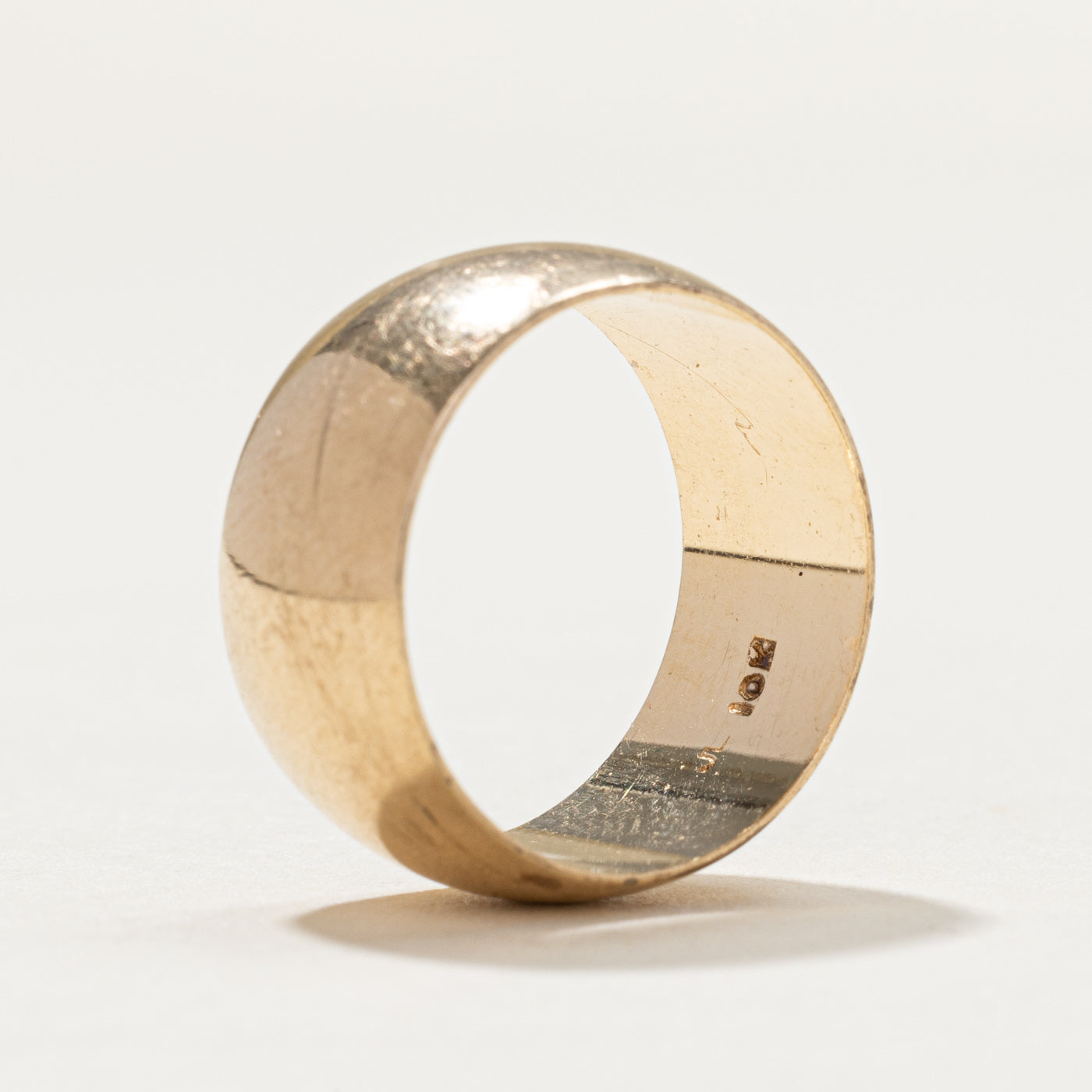 Bague de cigare en or jaune 10 carats | 8,8 mm | Taille 5,75