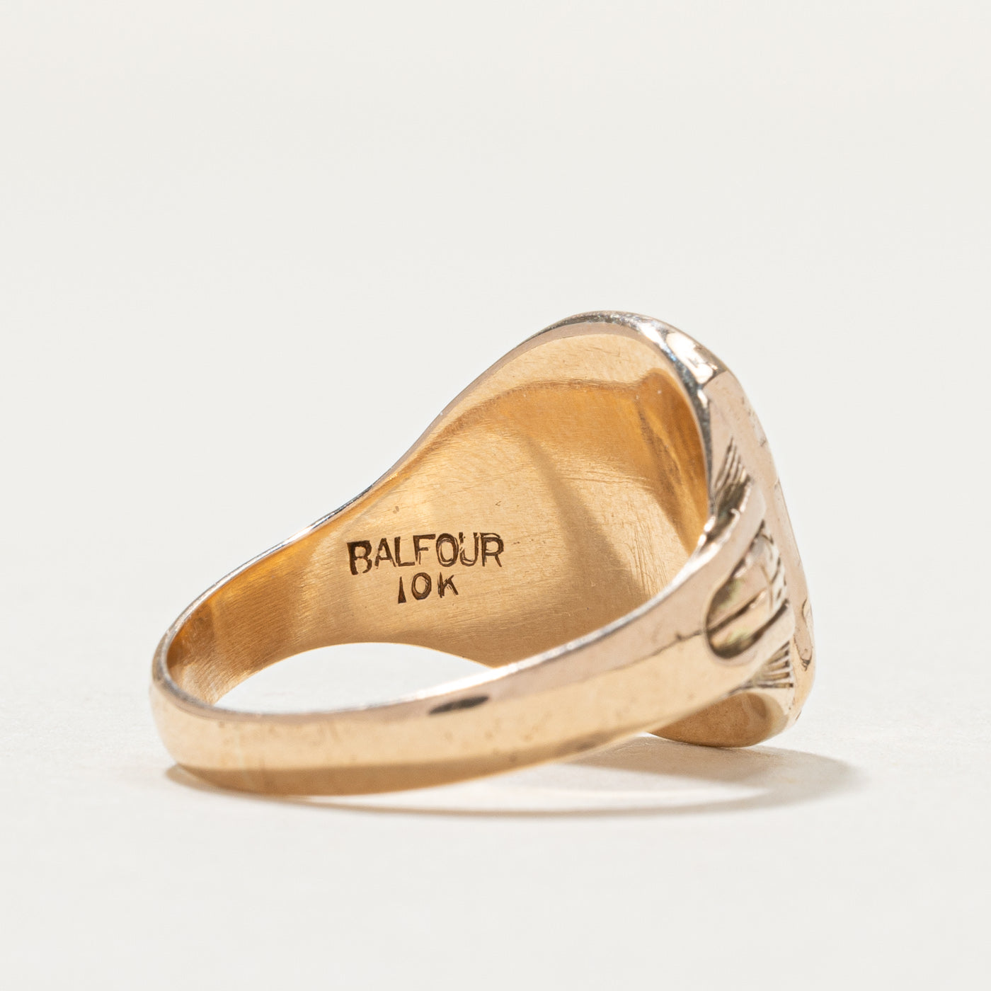 Vintage 10K Yellow Gold "1938" Crest Signet Ring | SZ 6.75