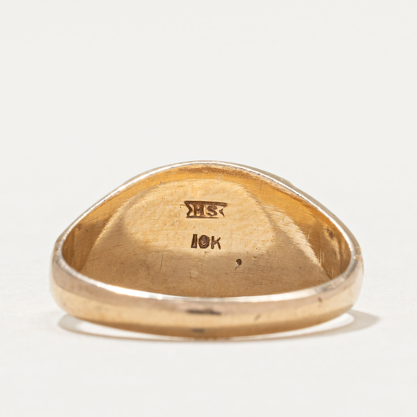 Vintage 10K Yellow Gold "FC" Initial Signet Ring | SZ 5.75