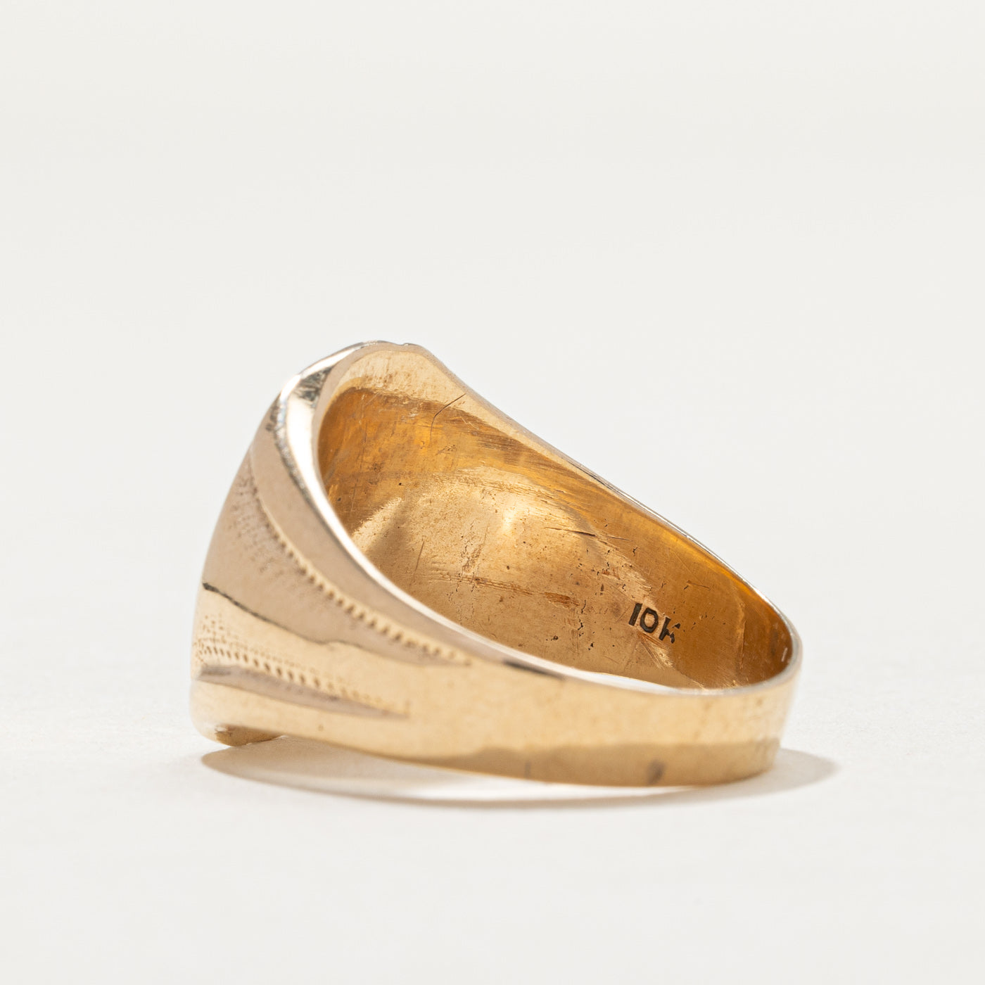 Vintage 10K Yellow Gold "MJG" Initial Signet Ring | SZ 7.25