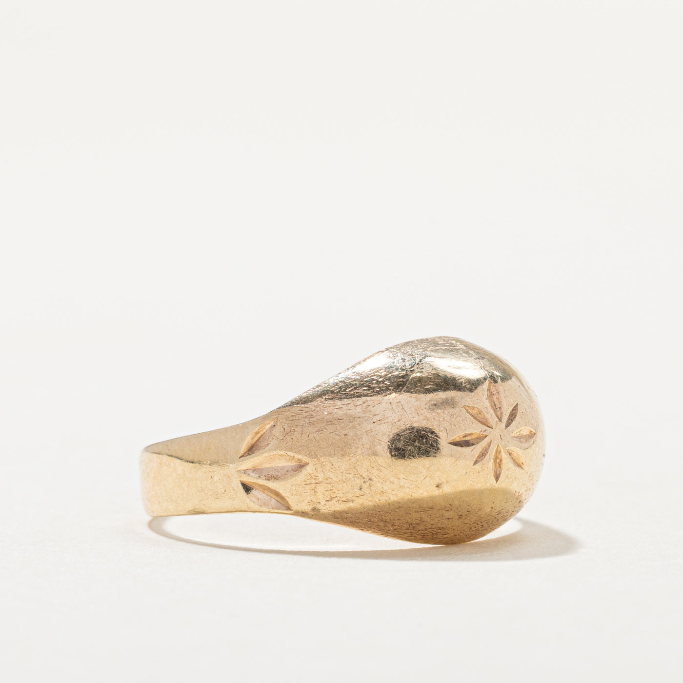 Bague vintage en or jaune 10 carats, motif étoile | Taille 4,75