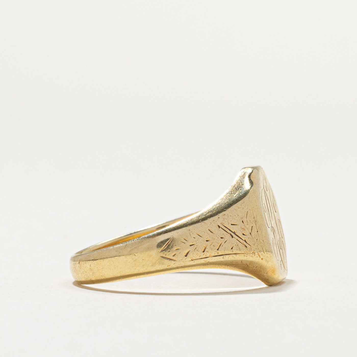 Vintage 14K Yellow Gold "RL" Initial Signet Ring | SZ 11.75