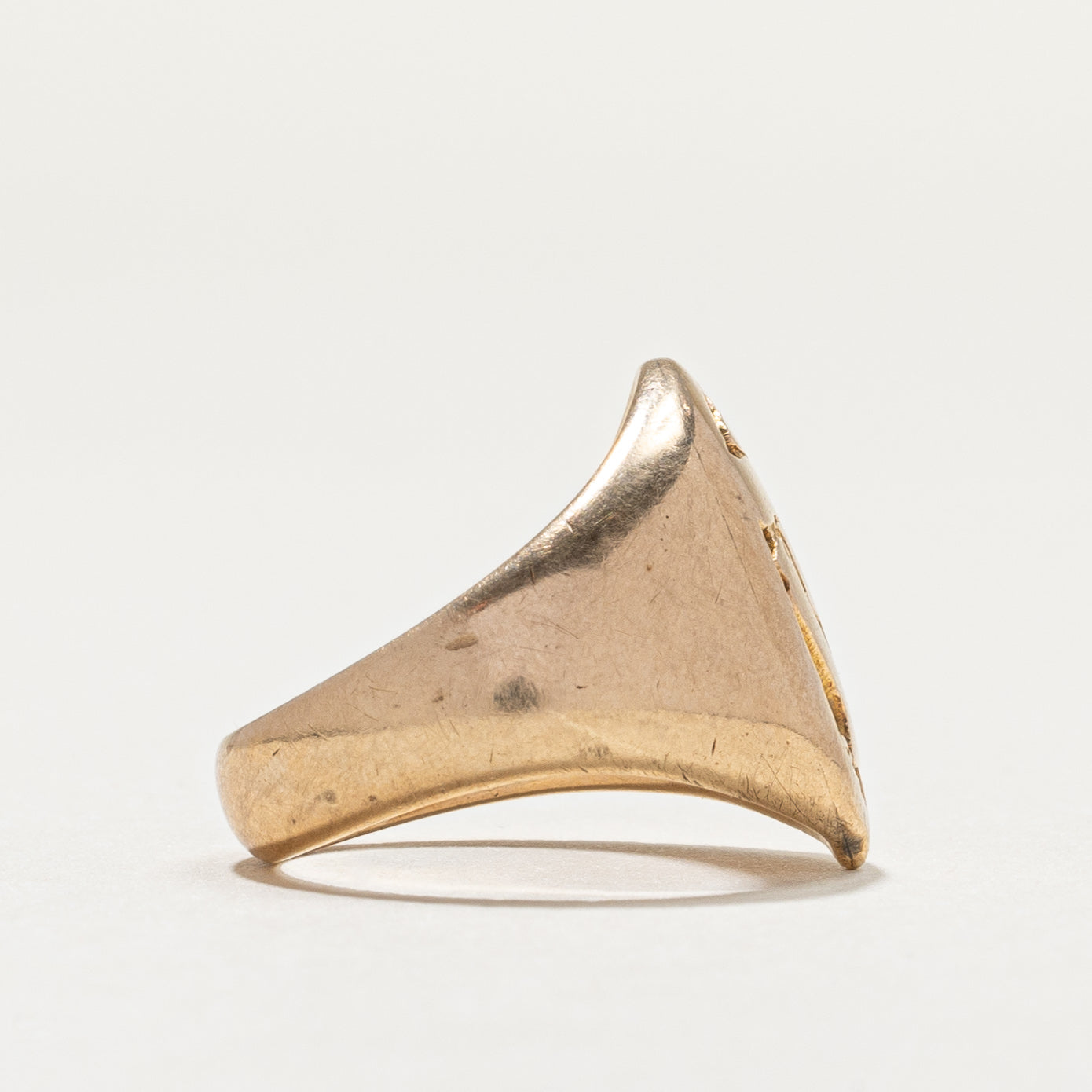 Vintage 9K Yellow Gold Signet Ring | SZ 2.75