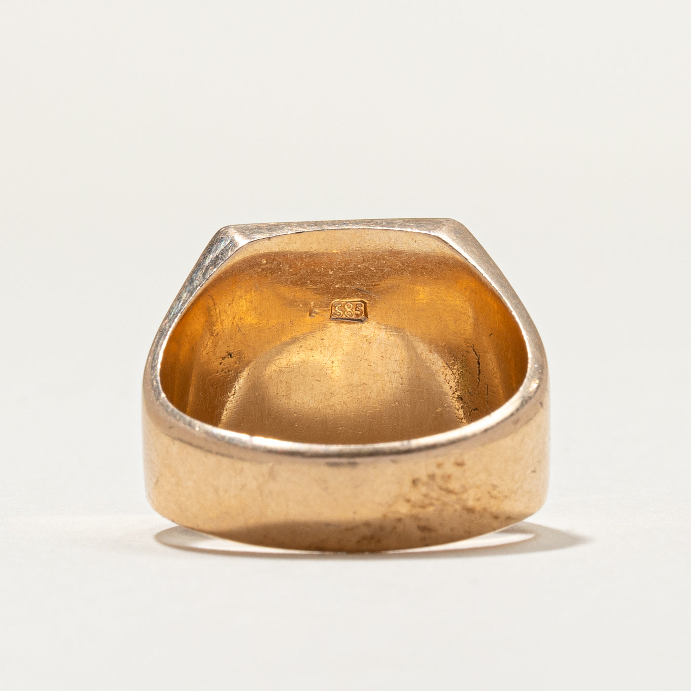 Vintage 14K Yellow Gold "BS" Initial Signet Ring | SZ 9.5