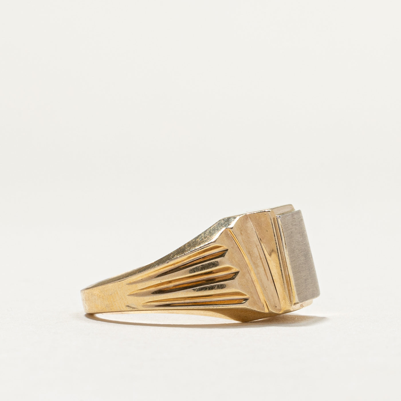 Vintage 10K Yellow Gold Rectangle Signet Ring | SZ 8.5