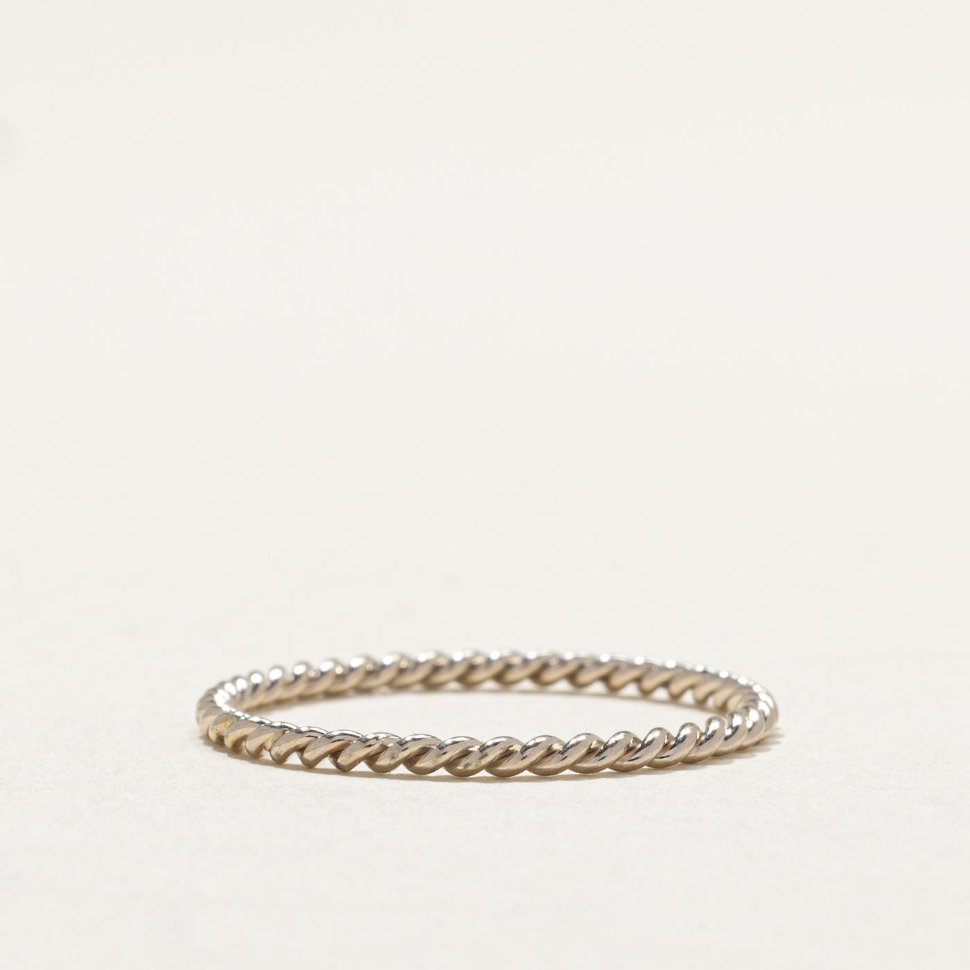 10K White Gold Rope Band | 1.5mm | SZ 8