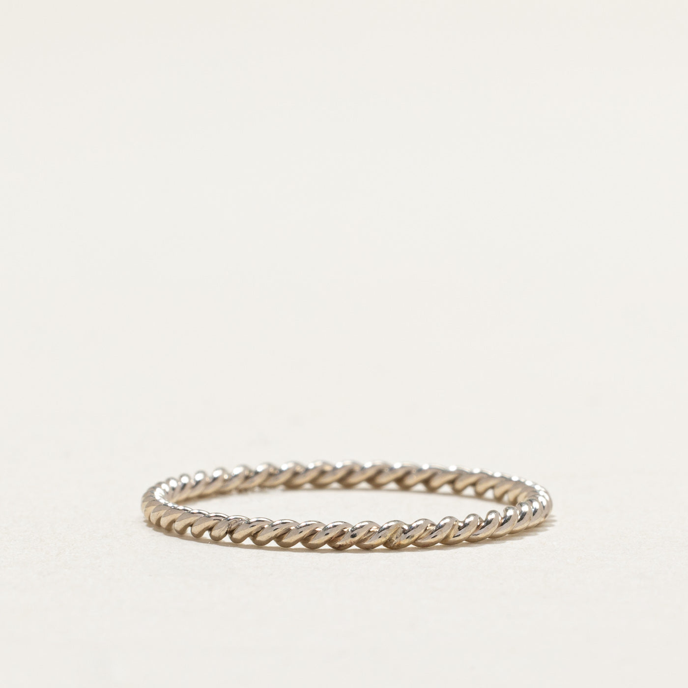 10K White Gold Rope Band | 1.5mm | SZ 8