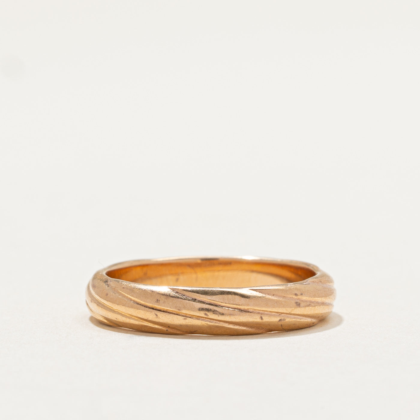 18K Rose Gold Twist Design Band | 3.9mm | SZ 7