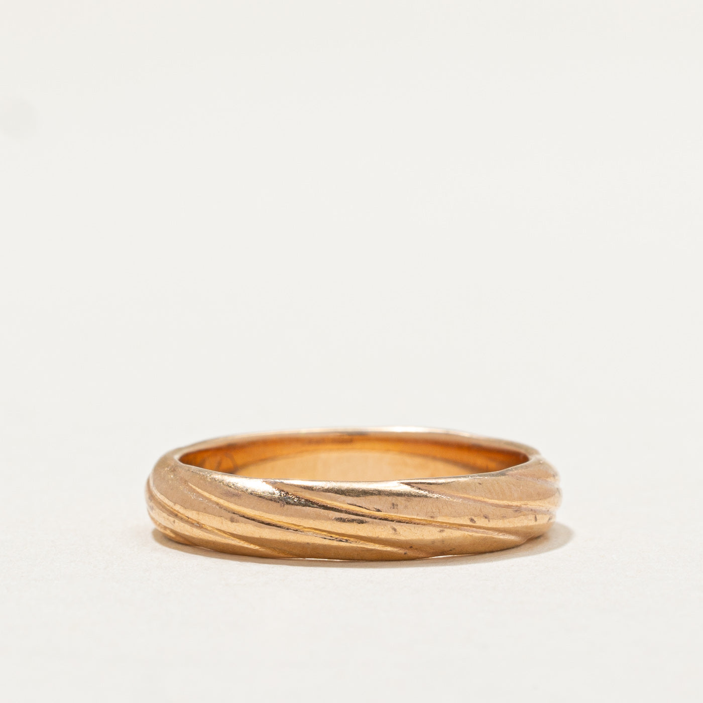 18K Rose Gold Twist Design Band | 3.9mm | SZ 7