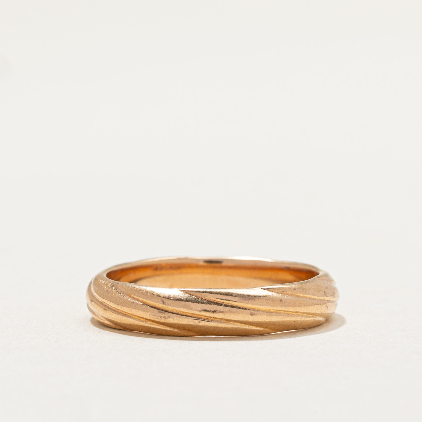 18K Rose Gold Twist Design Band | 3.9mm | SZ 7