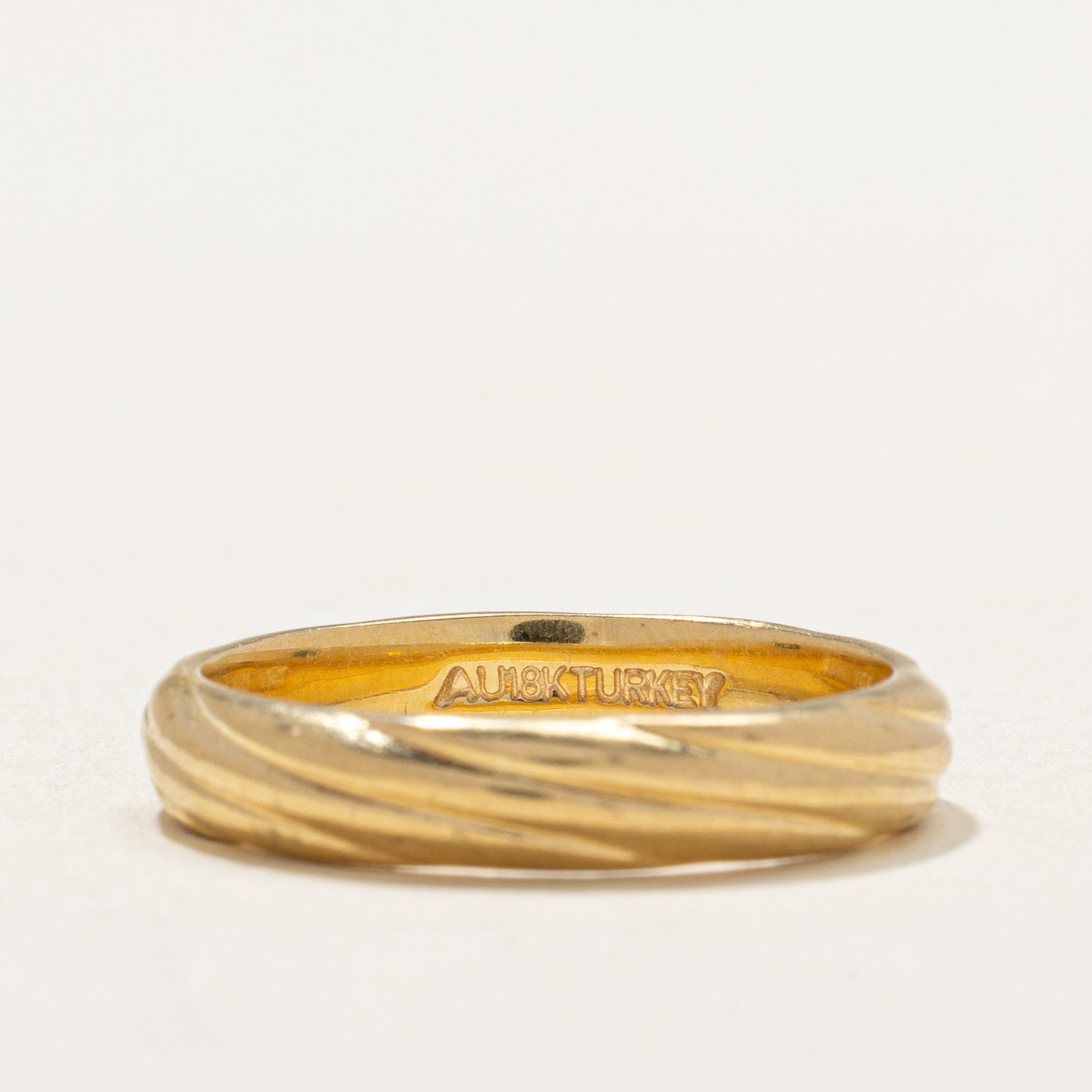 Alliance torsadée en or jaune 18 carats | 3,9 mm | Taille 7