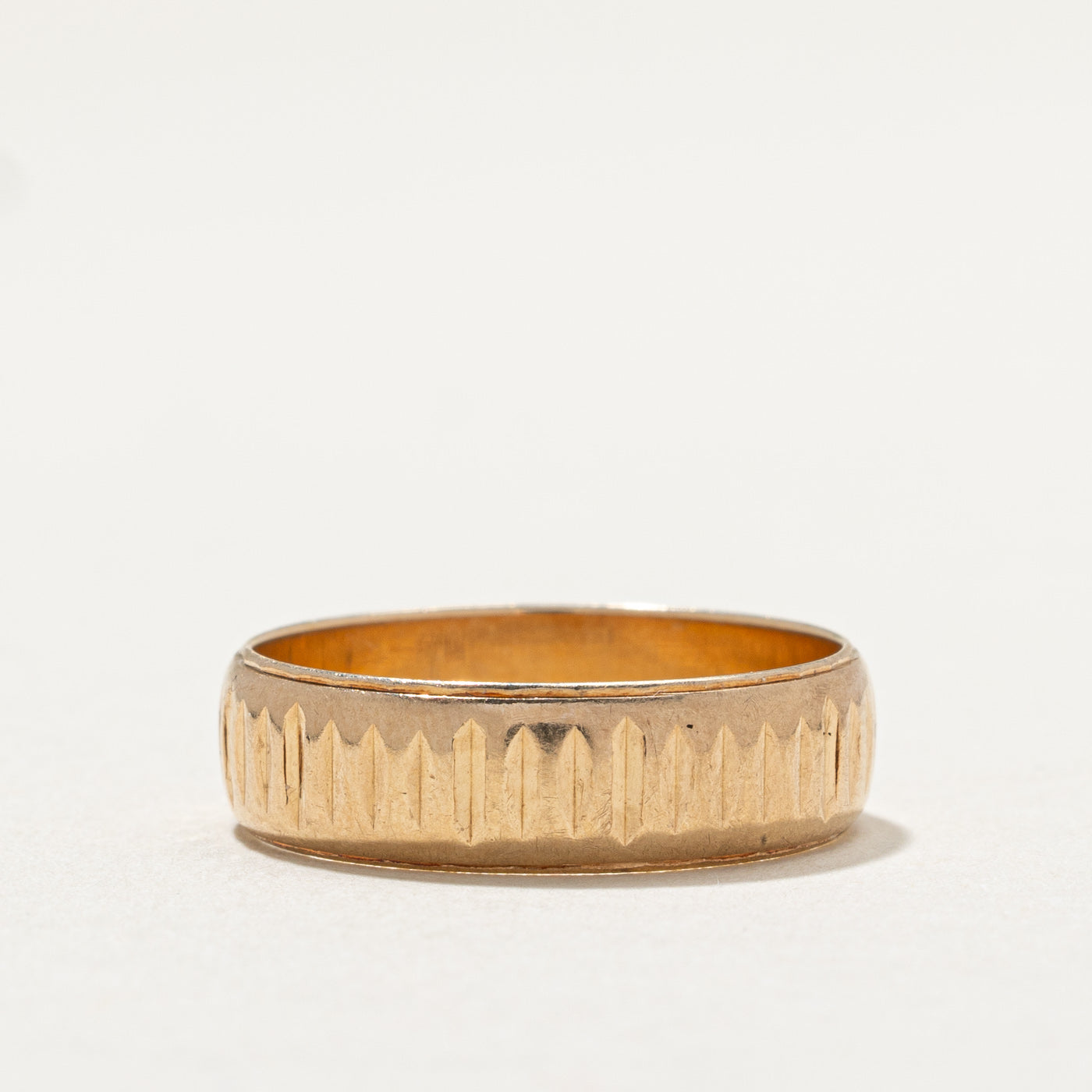 10K Yellow Gold Textured Band | 5.8mm | SZ 7.75