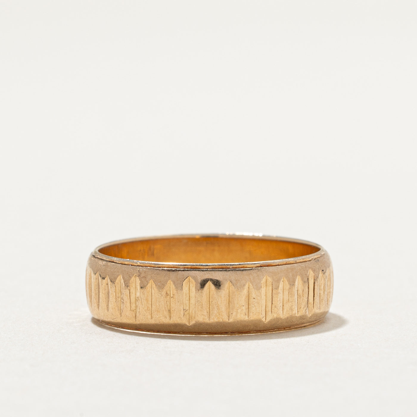 10K Yellow Gold Textured Band | 5.8mm | SZ 7.75