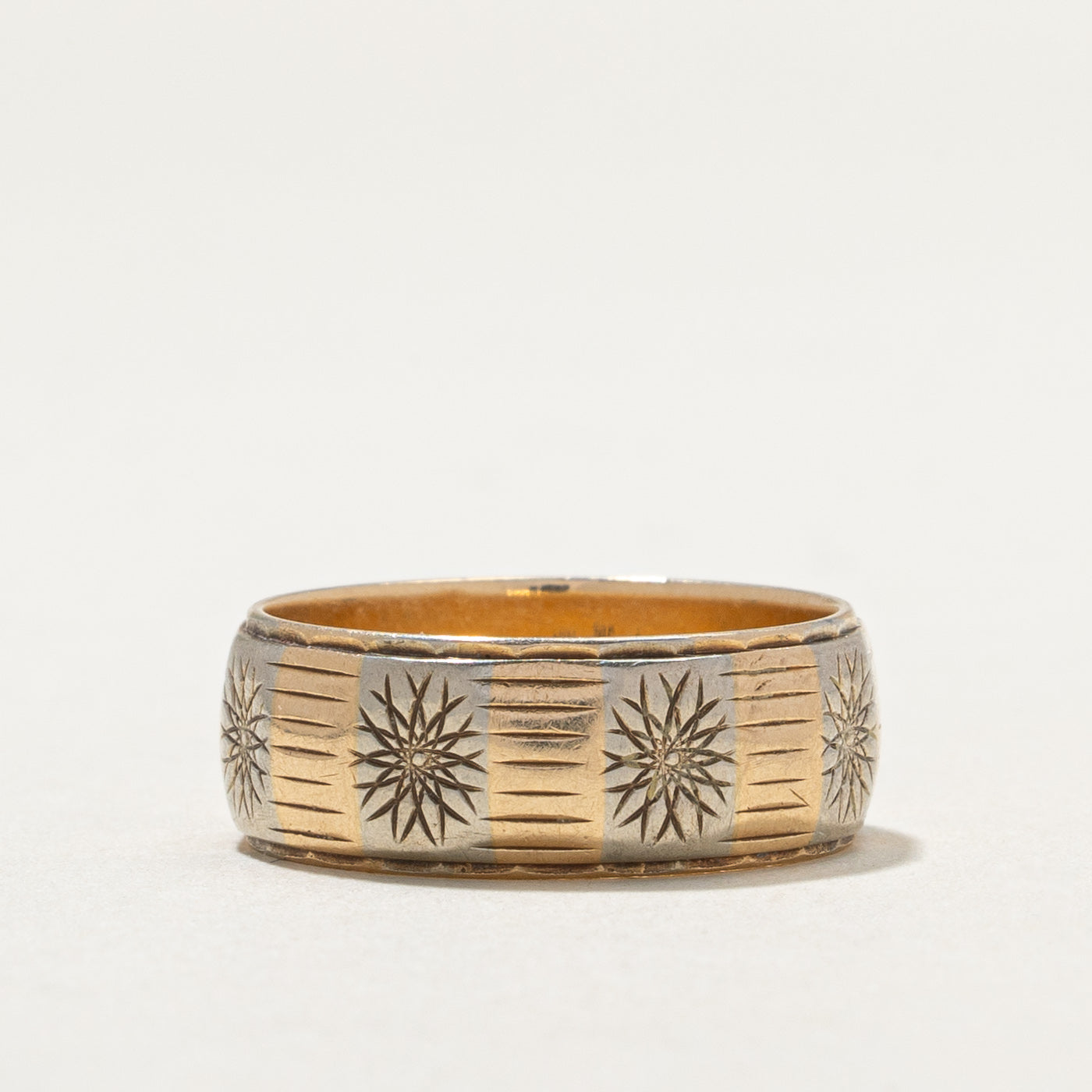 10K Yellow Gold Engraved Band | 6.9mm | SZ 5.75