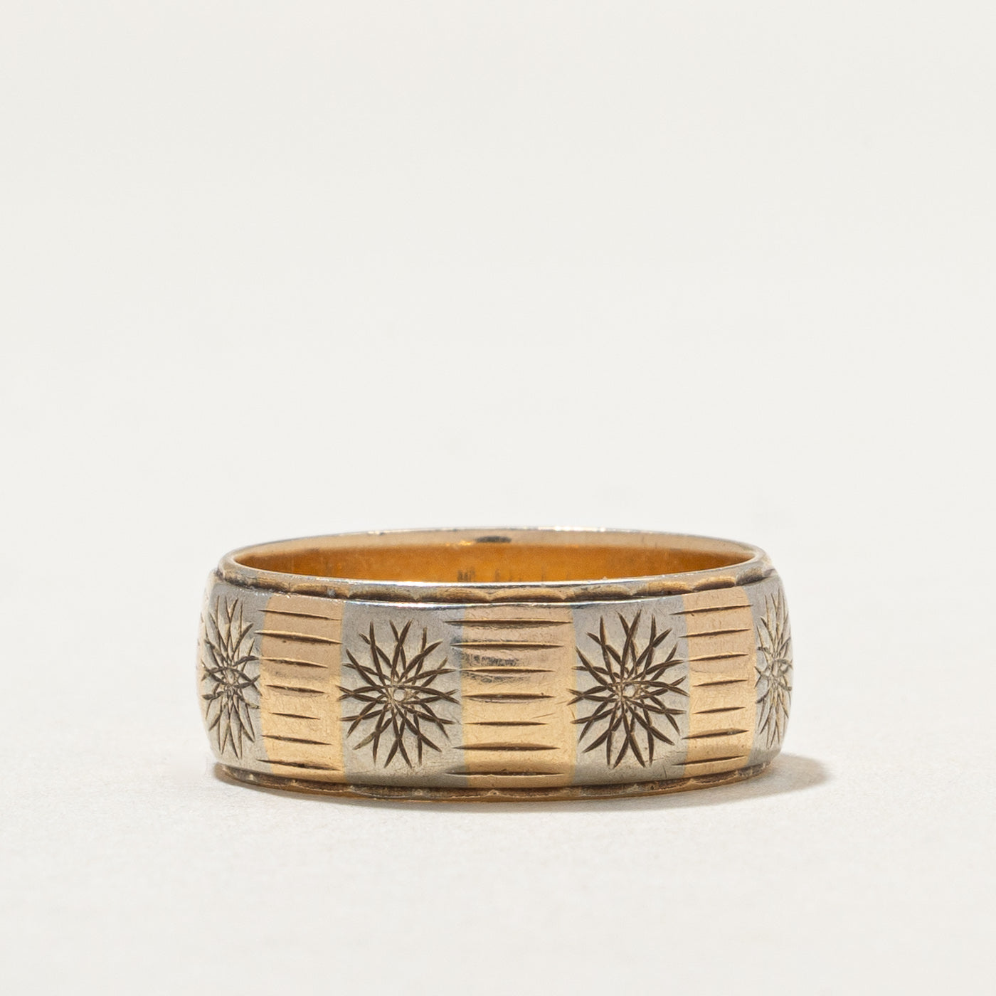 10K Yellow Gold Engraved Band | 6.9mm | SZ 5.75