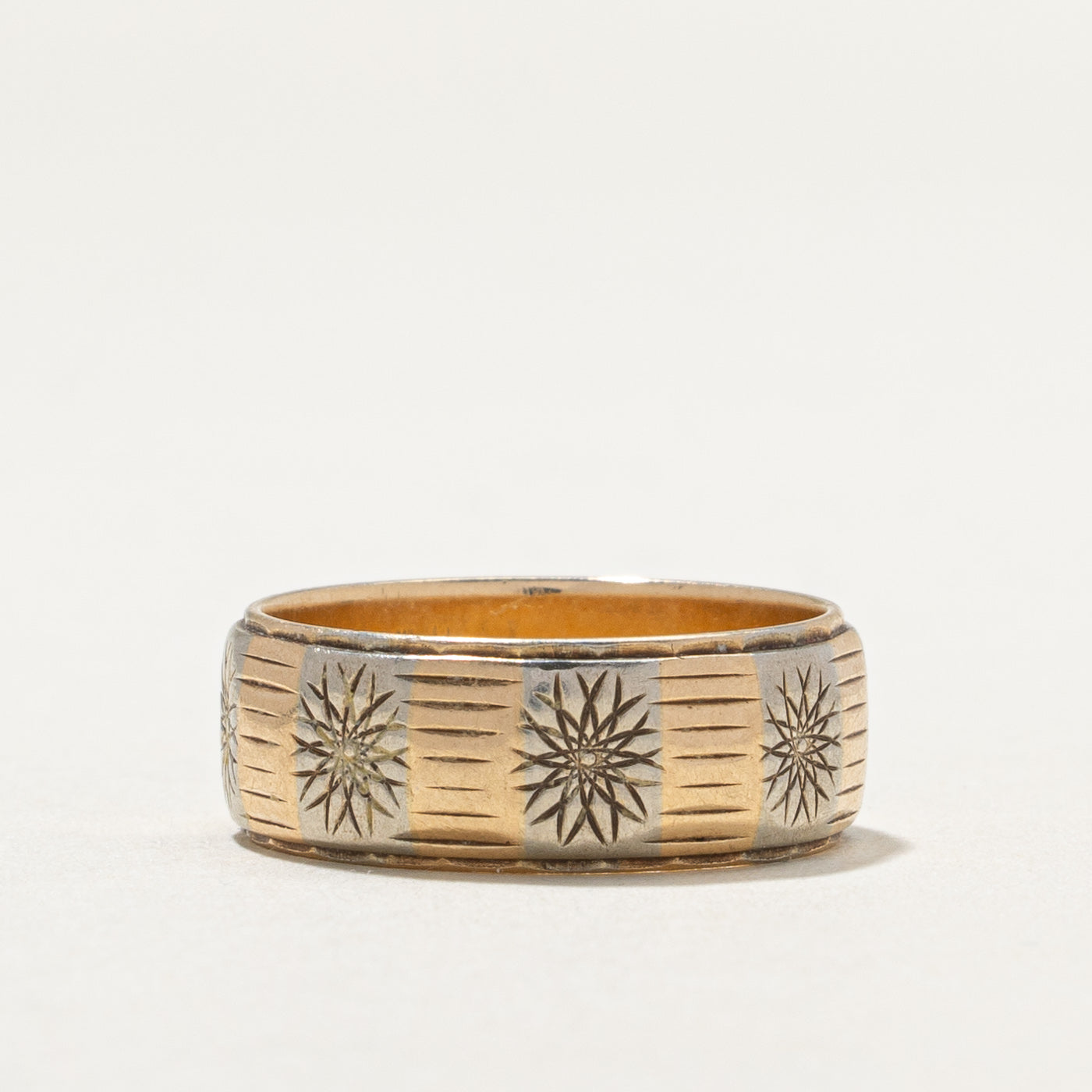 10K Yellow Gold Engraved Band | 6.9mm | SZ 5.75