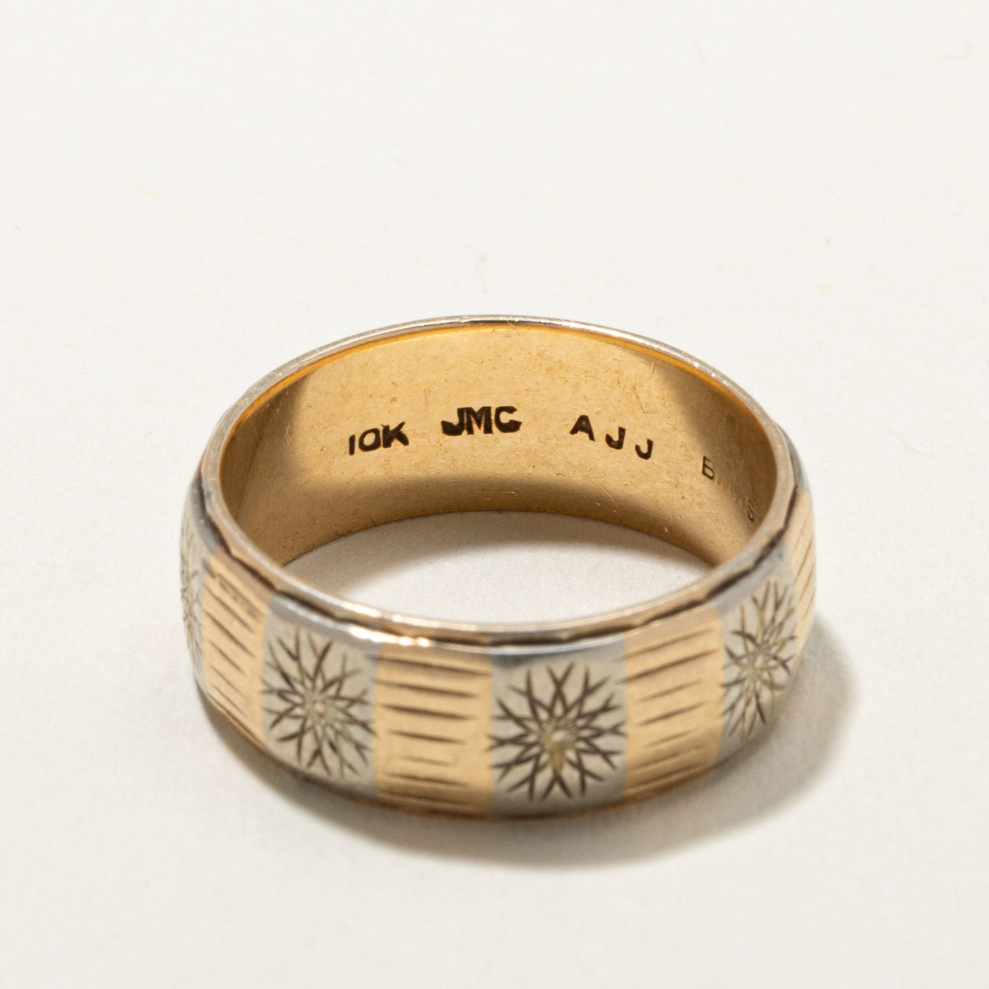 10K Yellow Gold Engraved Band | 6.9mm | SZ 5.75