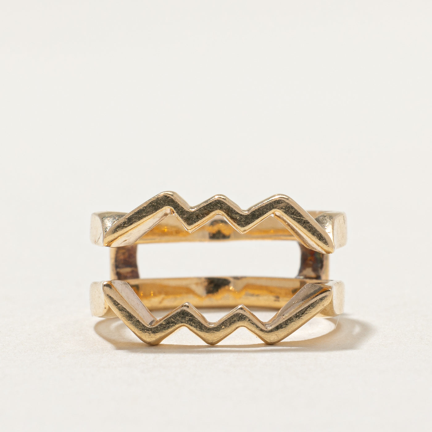 14K Yellow Gold Zigzag Ring Jacket | SZ 5.25