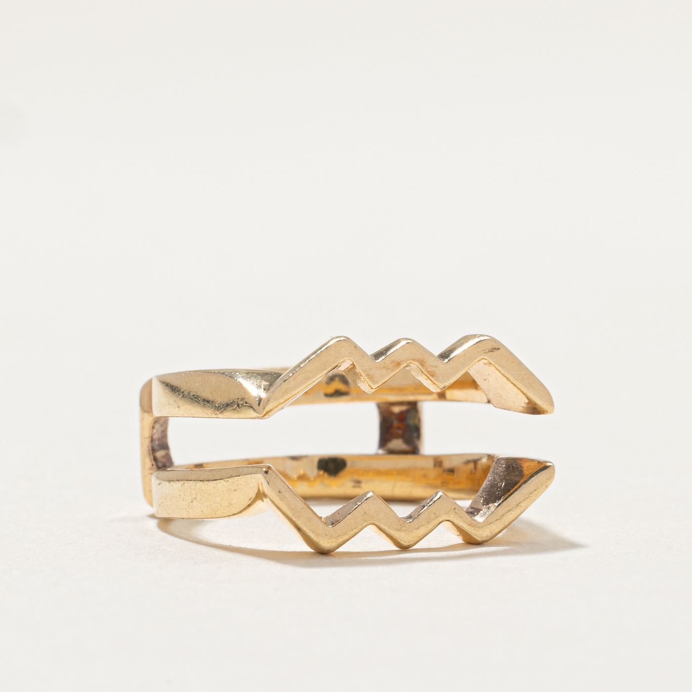 14K Yellow Gold Zigzag Ring Jacket | SZ 5.25