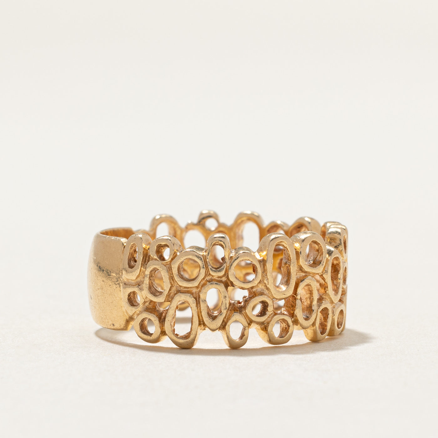 14K Yellow Gold Abstract Openwork Band | 9mm | SZ 7