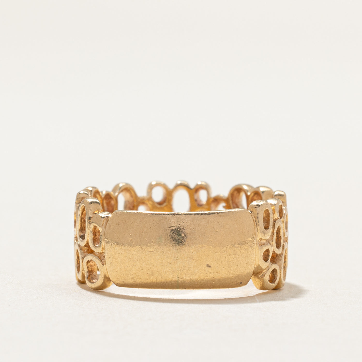 14K Yellow Gold Abstract Openwork Band | 9mm | SZ 7