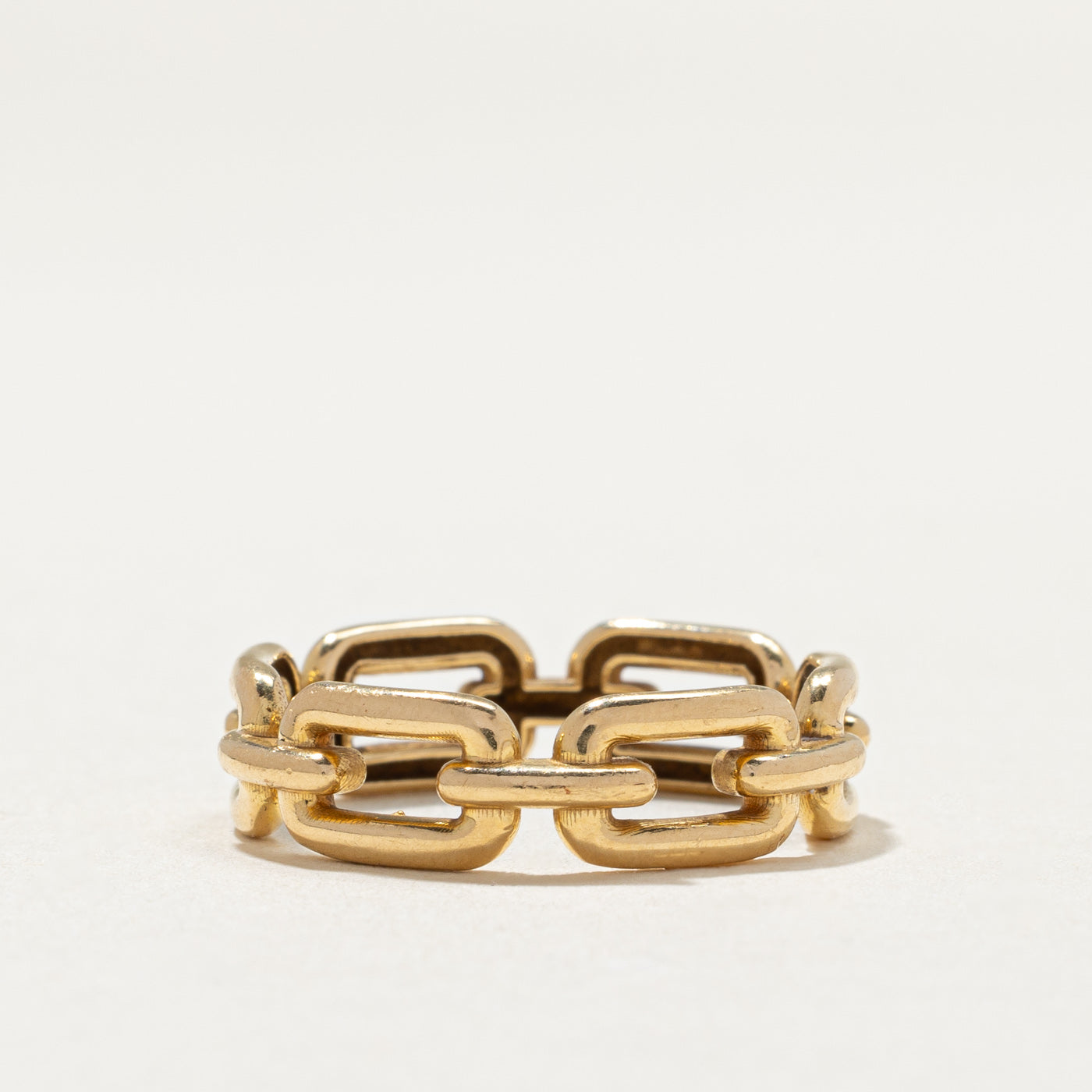 18K Yellow Gold Chain Link Ring | 5.7mm | SZ 7.25