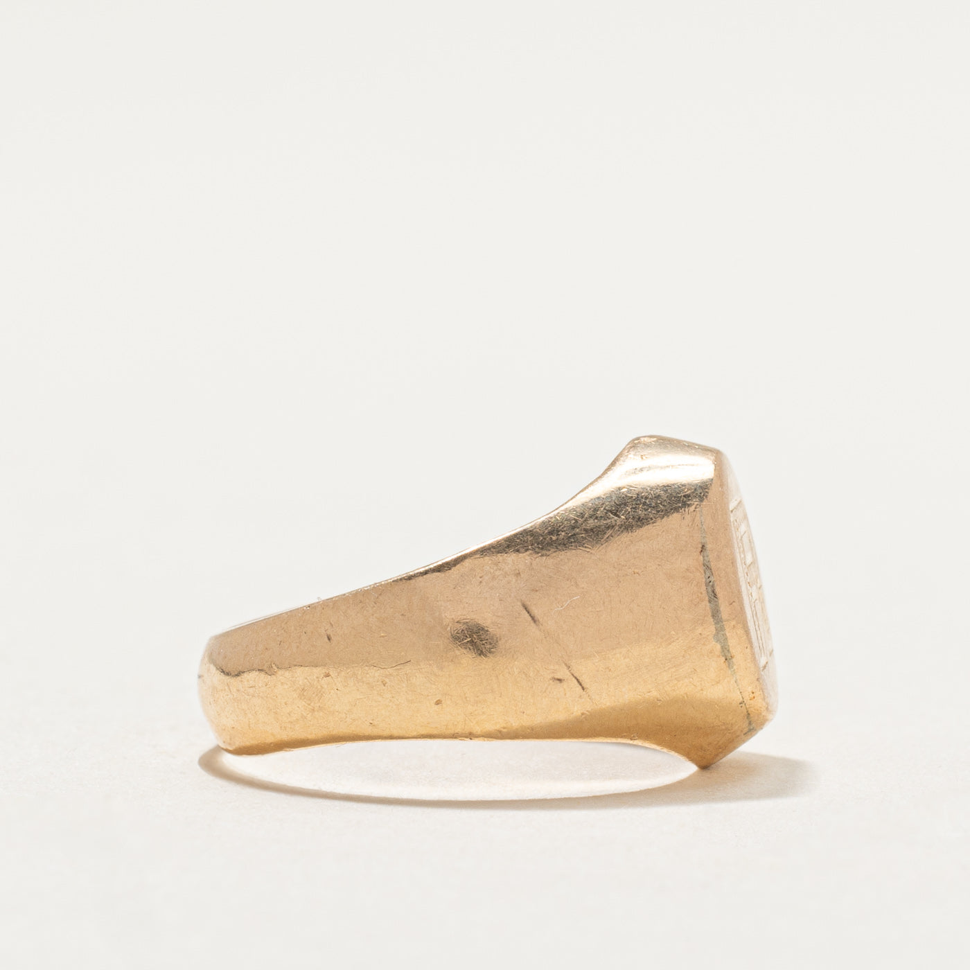 14K Yellow Gold "R" Initial Signet Ring | SZ 3.5