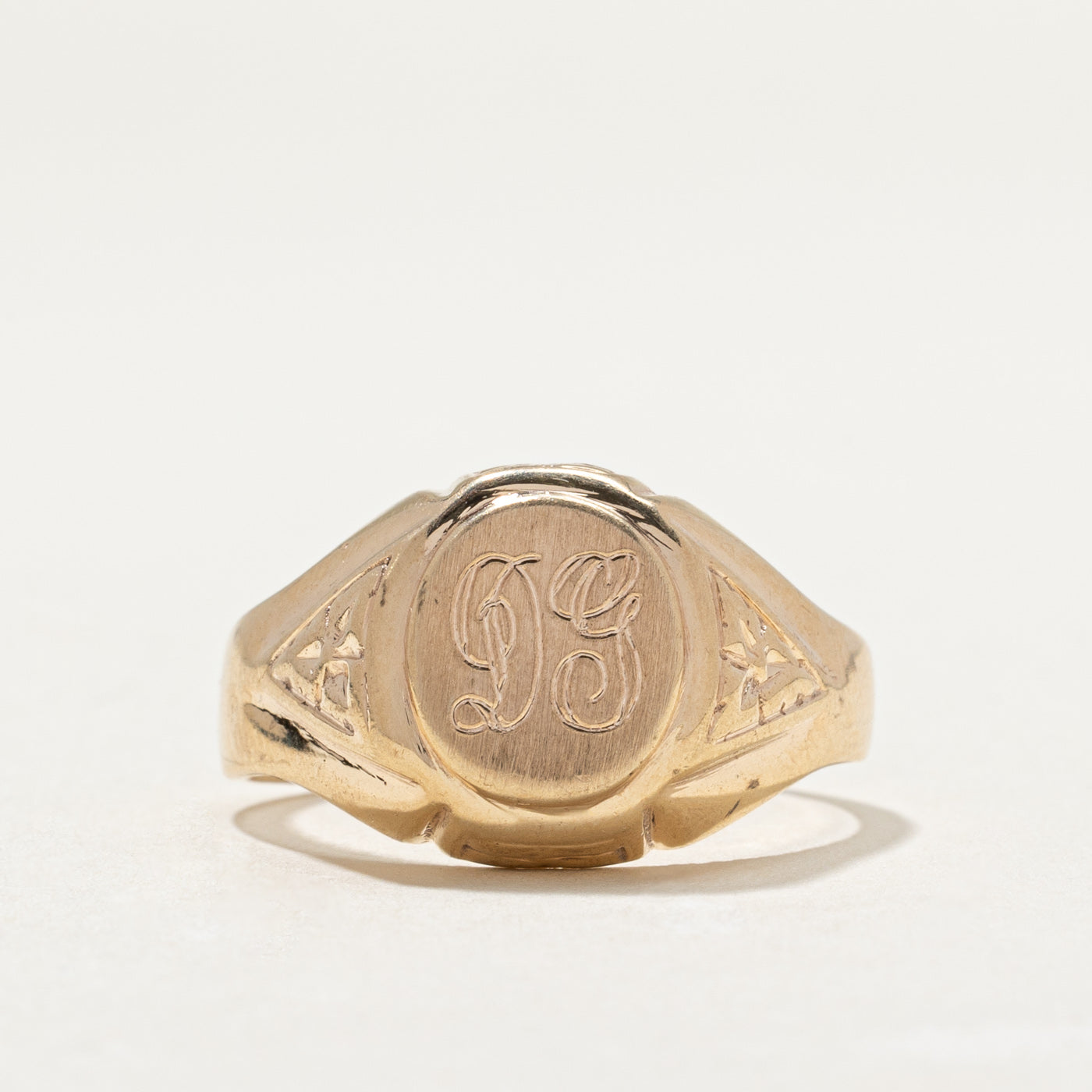 10K Yellow Gold "DG" Initital Signet Ring | SZ 9.25
