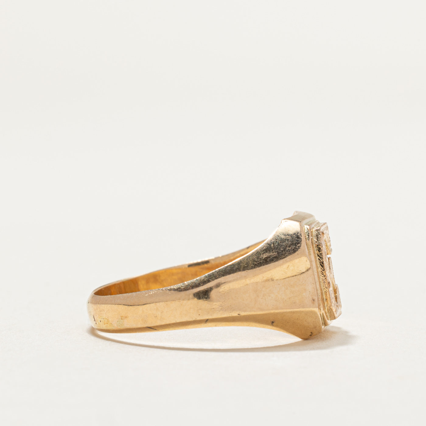 14K Yellow Gold "E" Initial Signet Ring | SZ 13.25