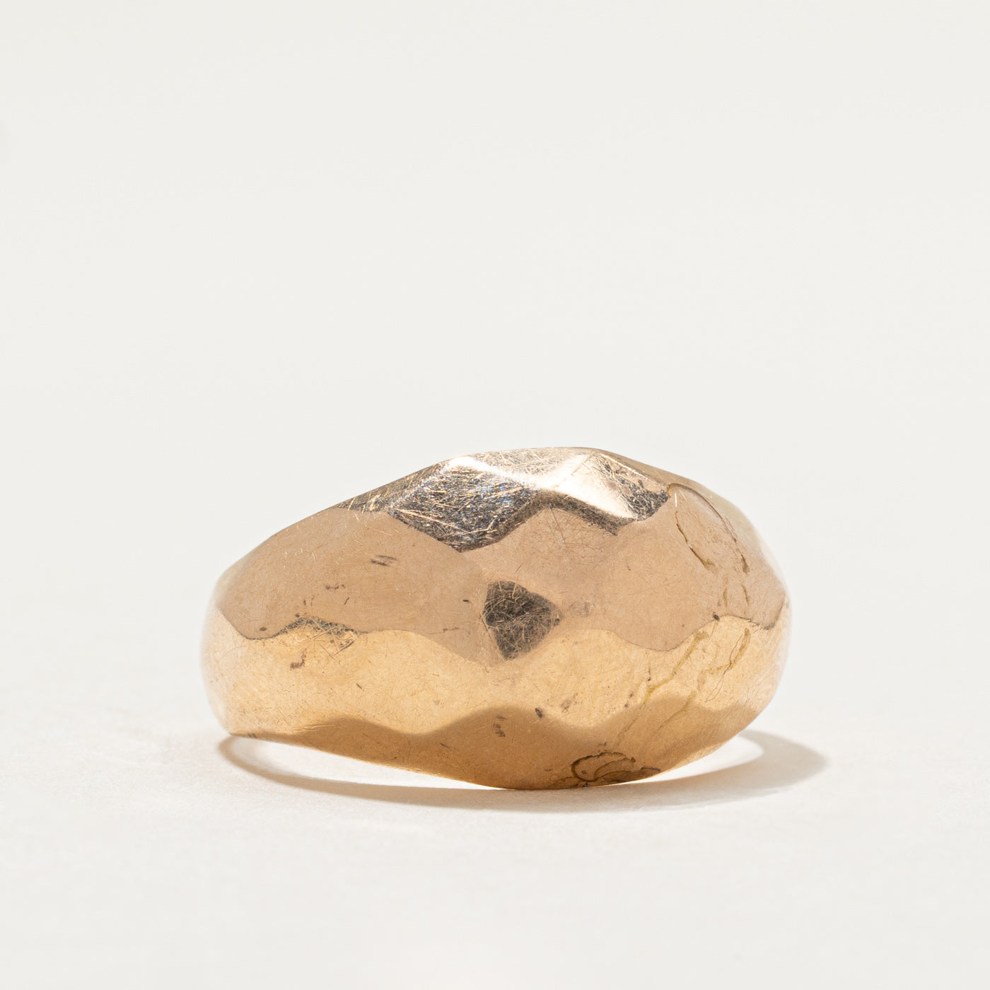 14K Yellow Gold Geometric Dome Ring | SZ 7.25