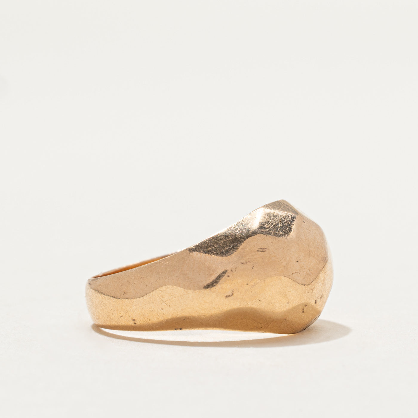 14K Yellow Gold Geometric Dome Ring | SZ 7.25