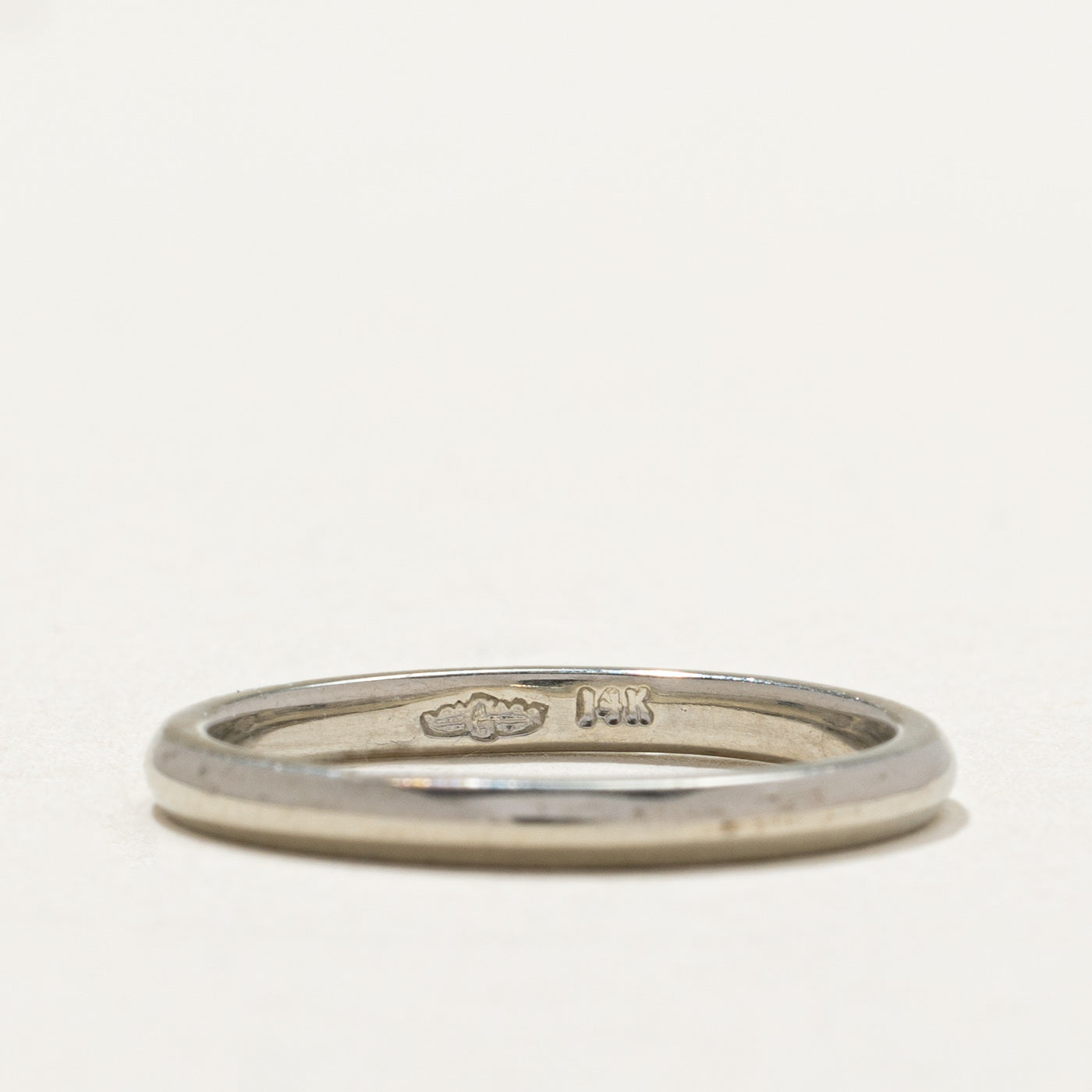 14K White Gold Plain Band | 2.1mm | SZ 5.75