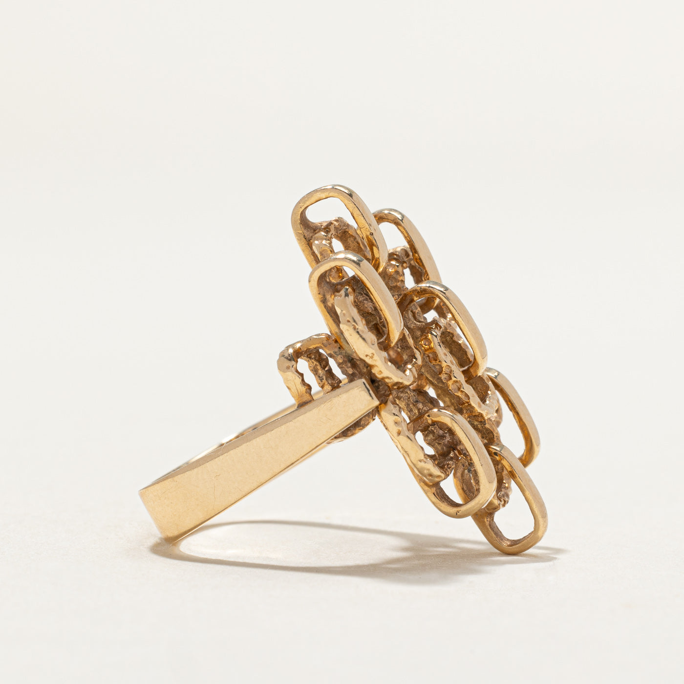 14K Yellow Gold Geometric Cocktail Ring | SZ 5