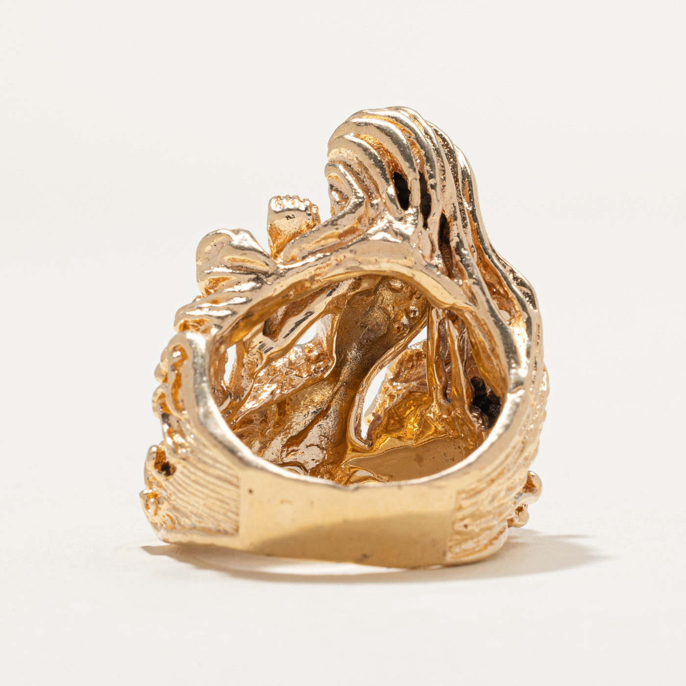 14K Yellow Gold Mermaid Cocktail Ring | SZ 8.75