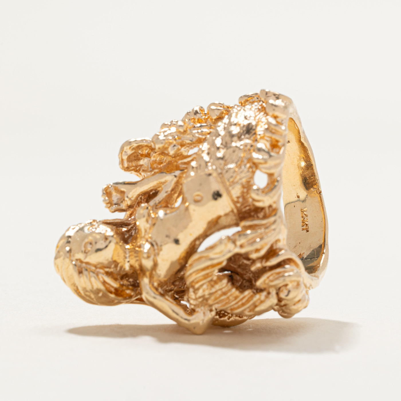 14K Yellow Gold Mermaid Cocktail Ring | SZ 8.75