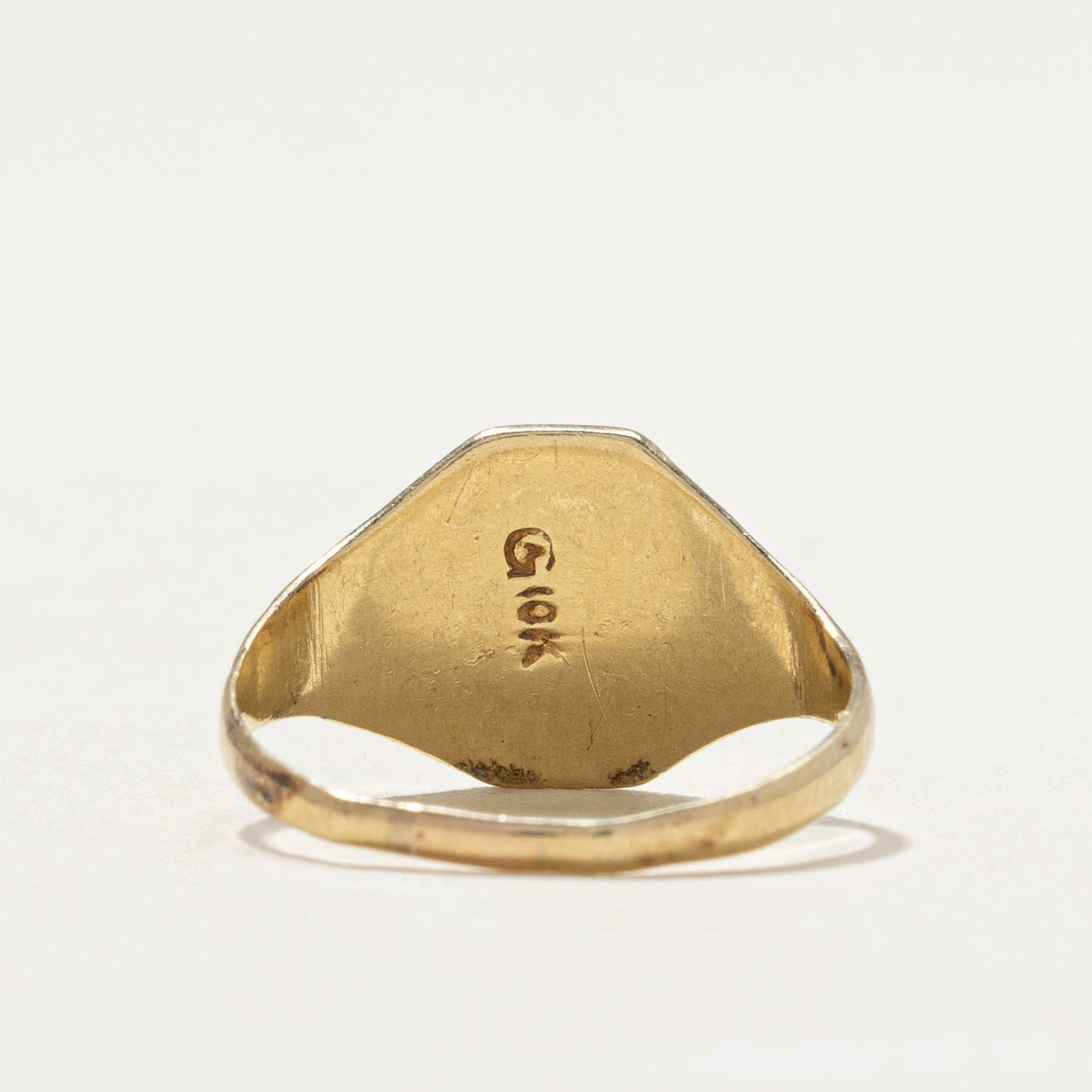10K Yellow Gold "VG" Initial Signet Ring | SZ 5.5