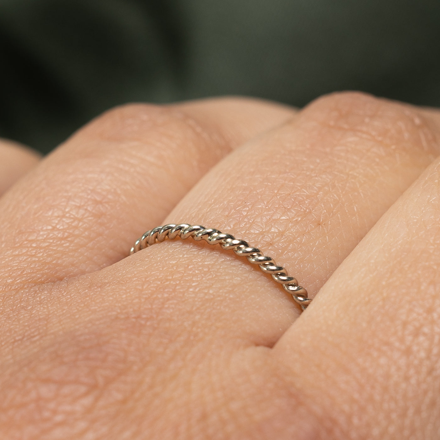 10K White Gold Rope Band | 1.5mm | SZ 8