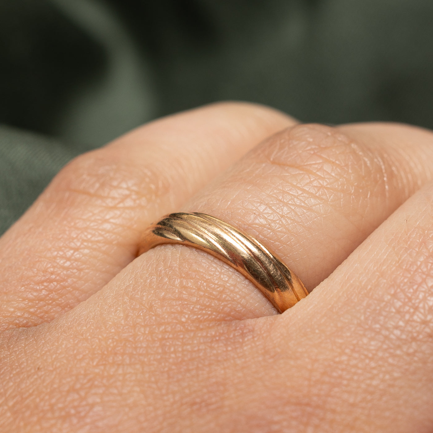 18K Rose Gold Twist Design Band | 3.9mm | SZ 7