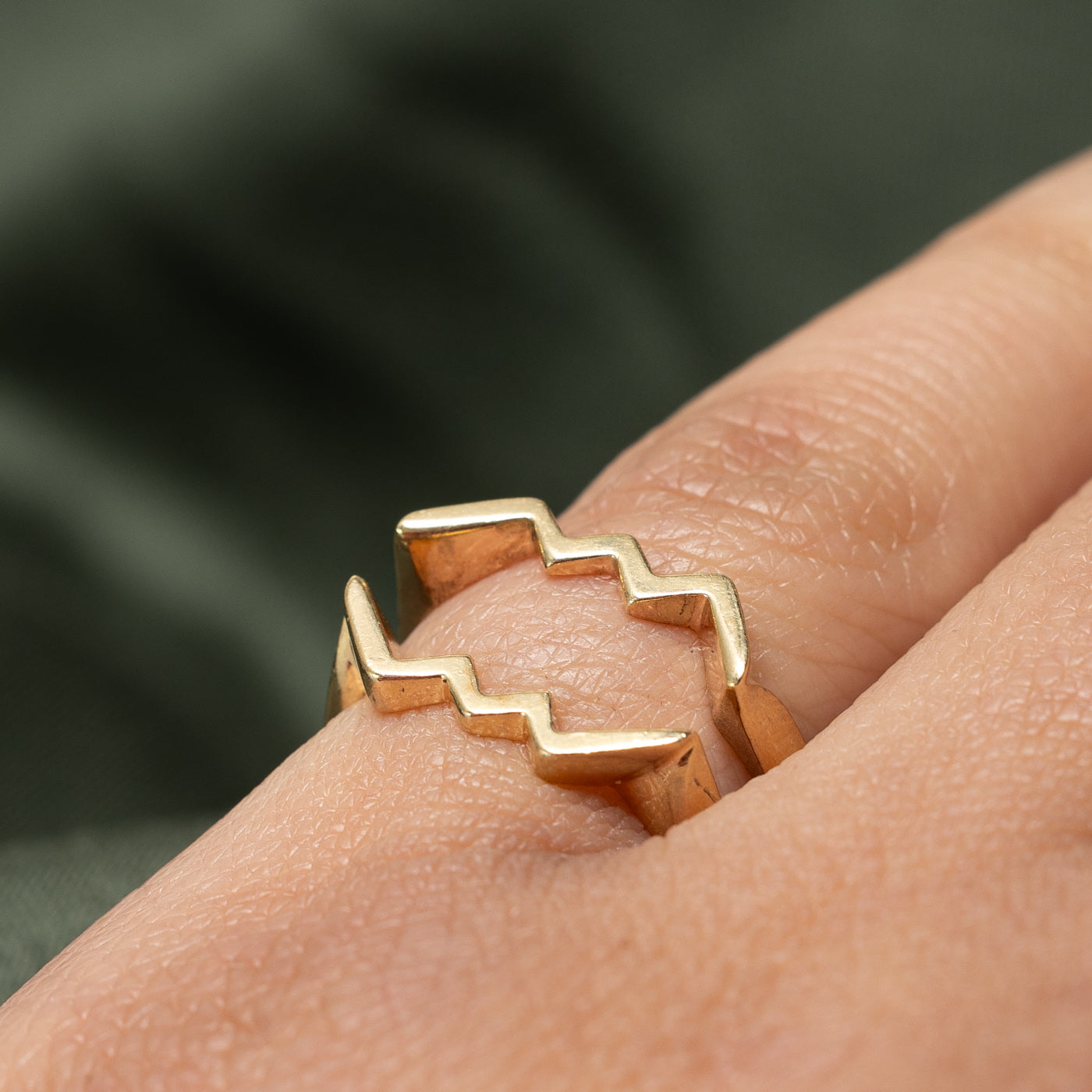 14K Yellow Gold Zigzag Ring Jacket | SZ 5.25