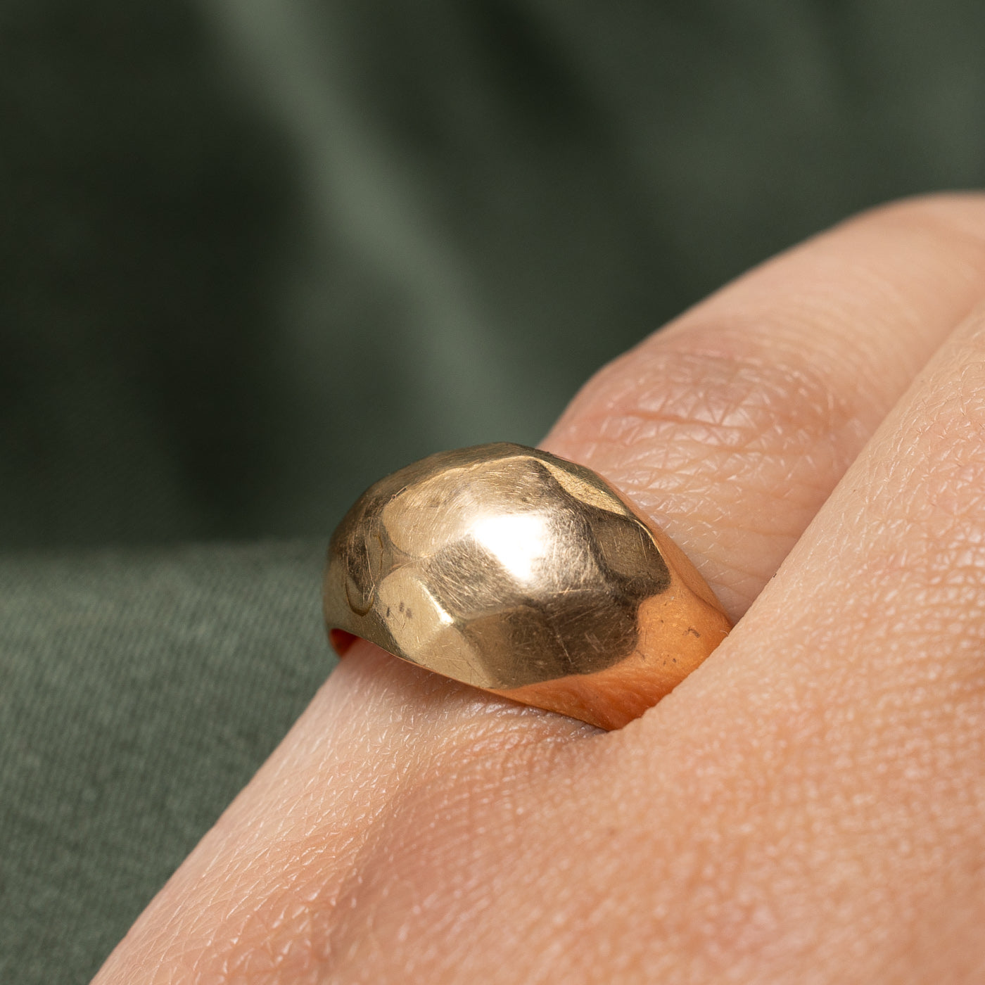 14K Yellow Gold Geometric Dome Ring | SZ 7.25