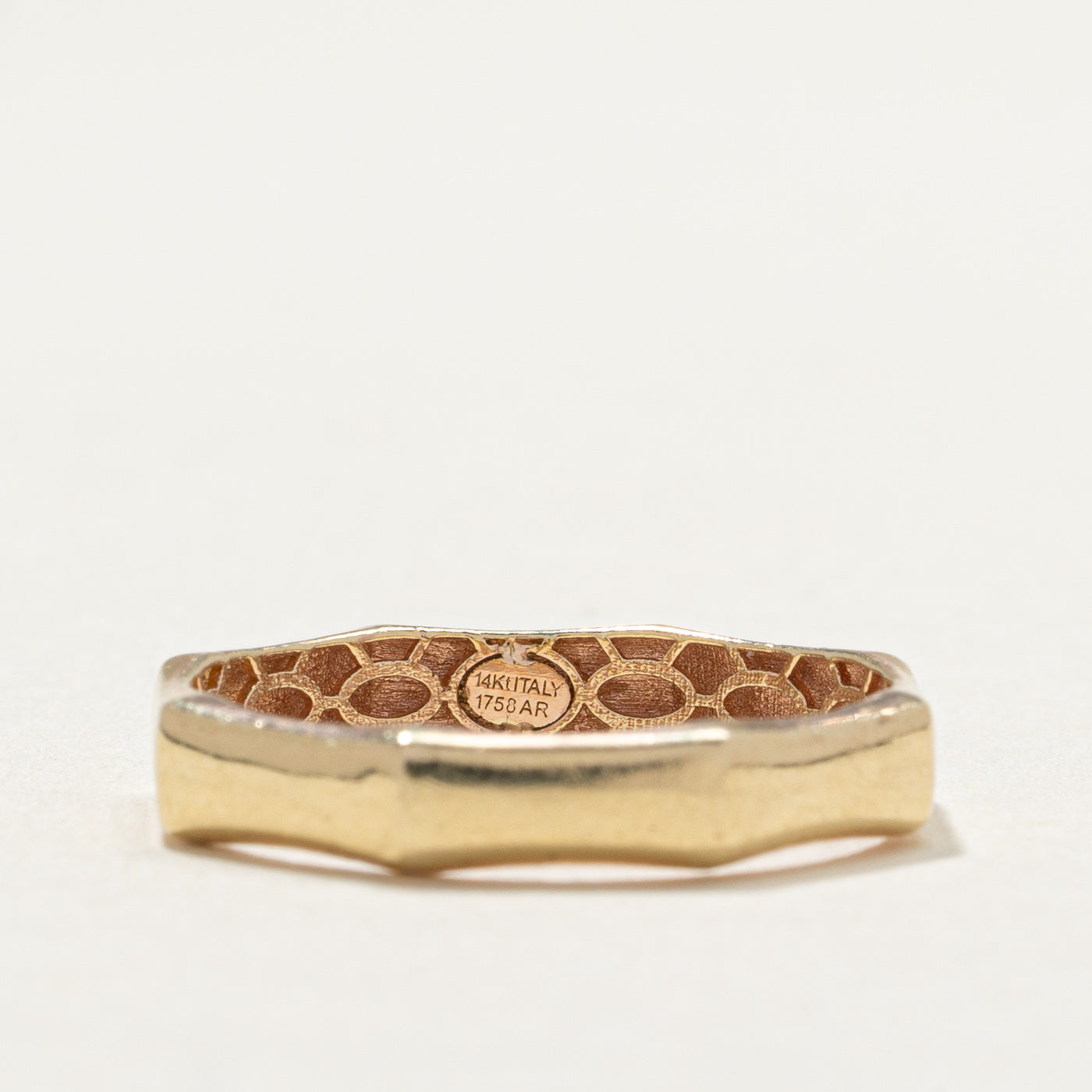 14K Yellow Gold Hexagon Band | 3.8mm | SZ 8