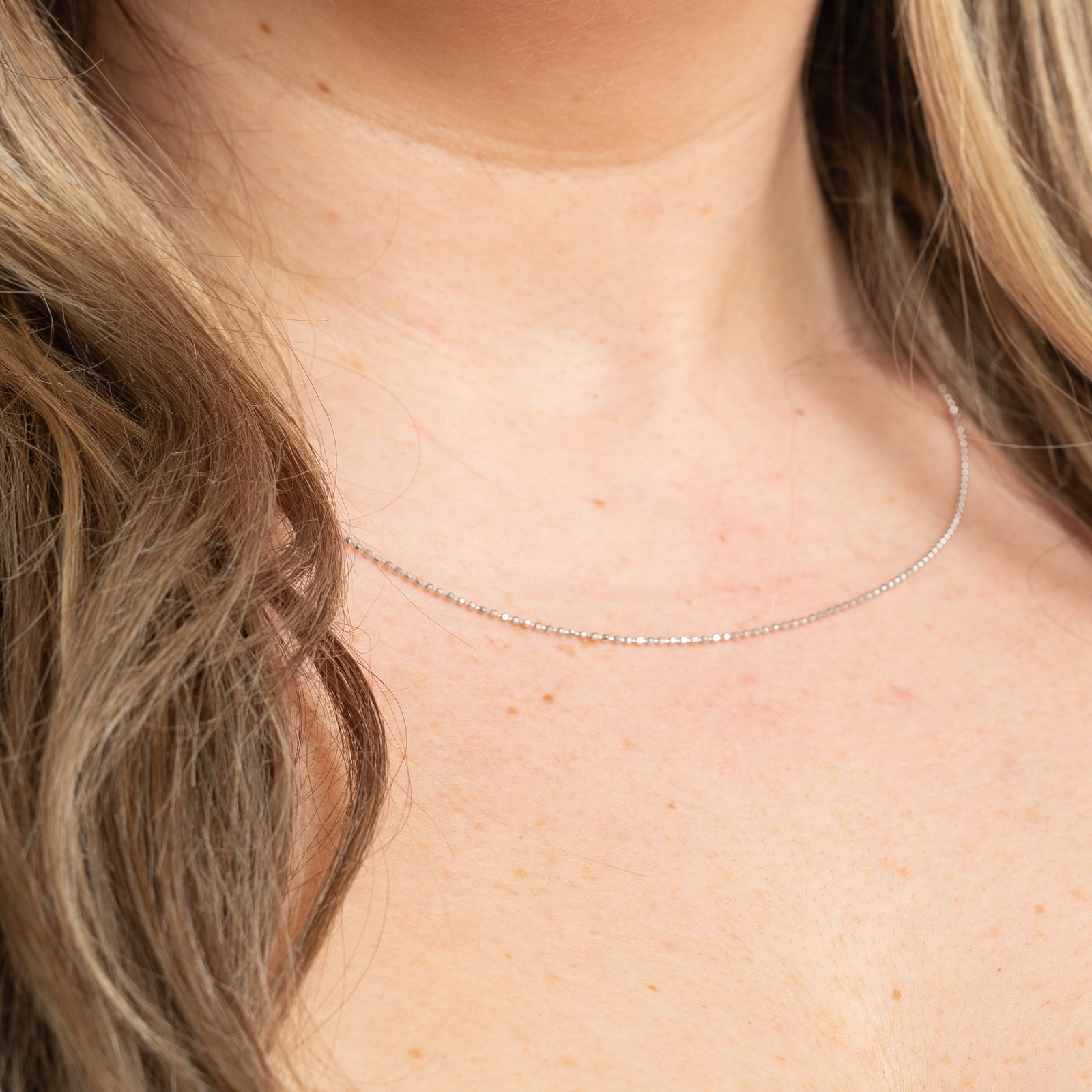 18K White Gold Bead Chain | 1.14mm | 17.5"