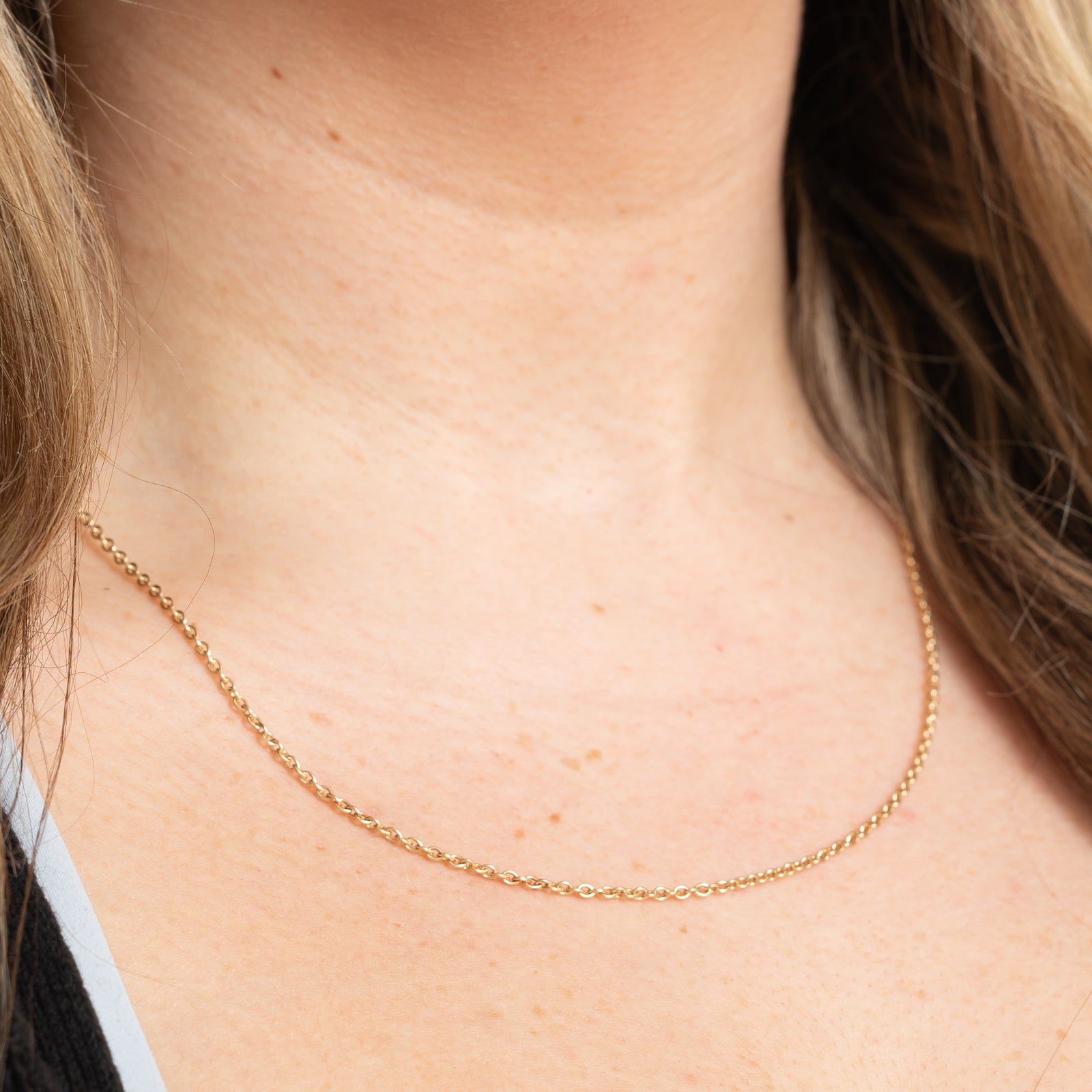 10K Yellow Gold Cable Link Chain | 1.31mm | 20"