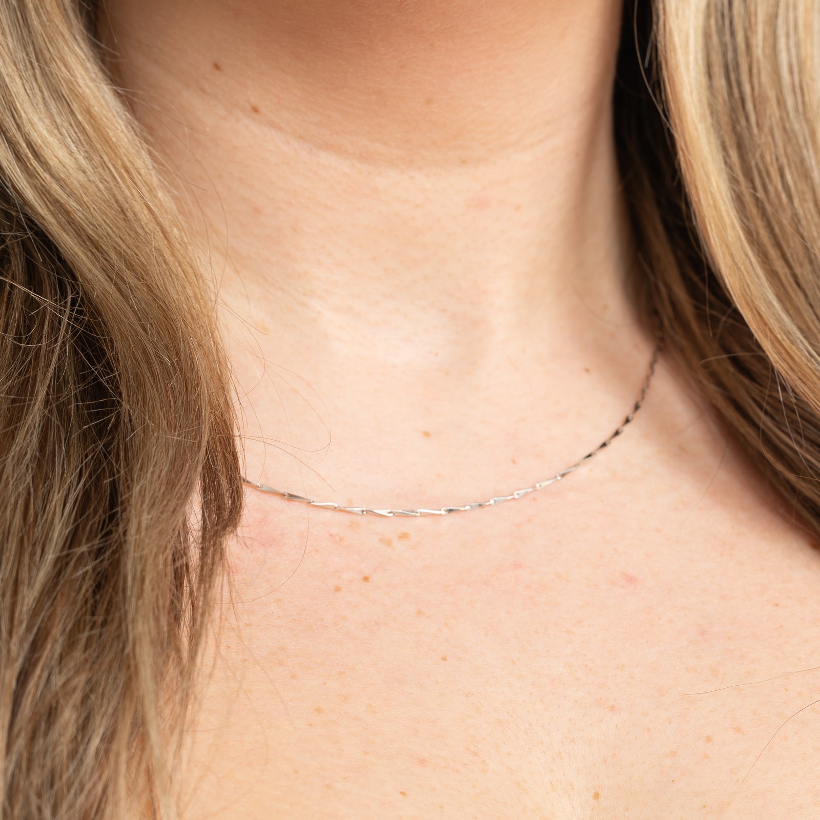 Italian 18K White Gold Barleycorn Chain | 1.20mm | 17.5"