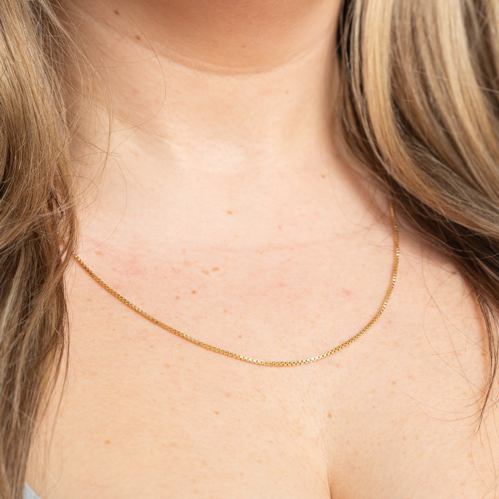 Vintage Italian 14K Yellow Gold Box Link Chain | 1.39mm | 21.5"
