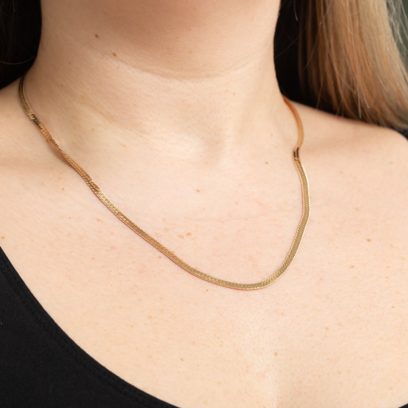 10K Yellow Gold Herringbone Chain | 3.47mm | 20.5"